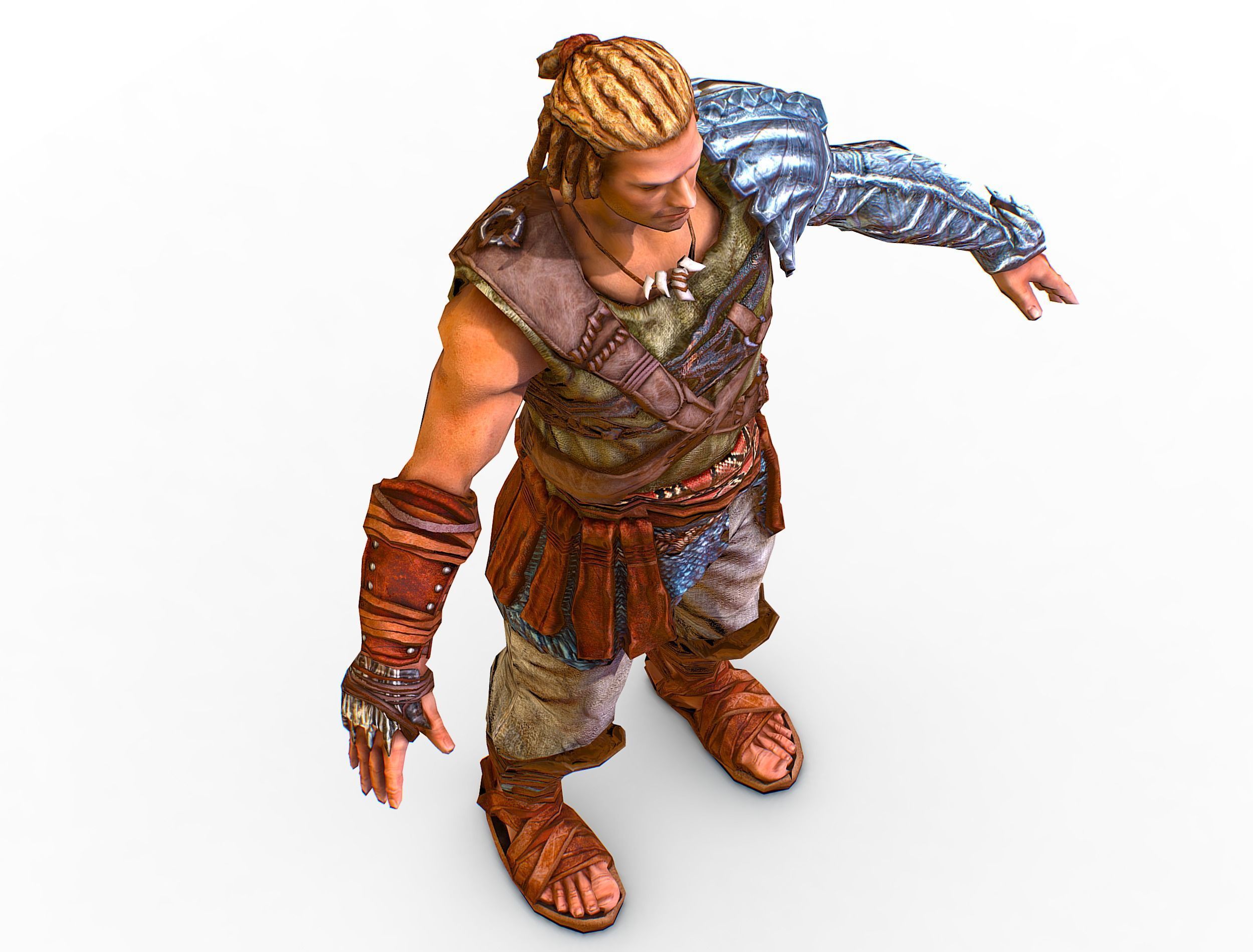 Low Poly Stem Punk Male Character Low-poly 3D model_11