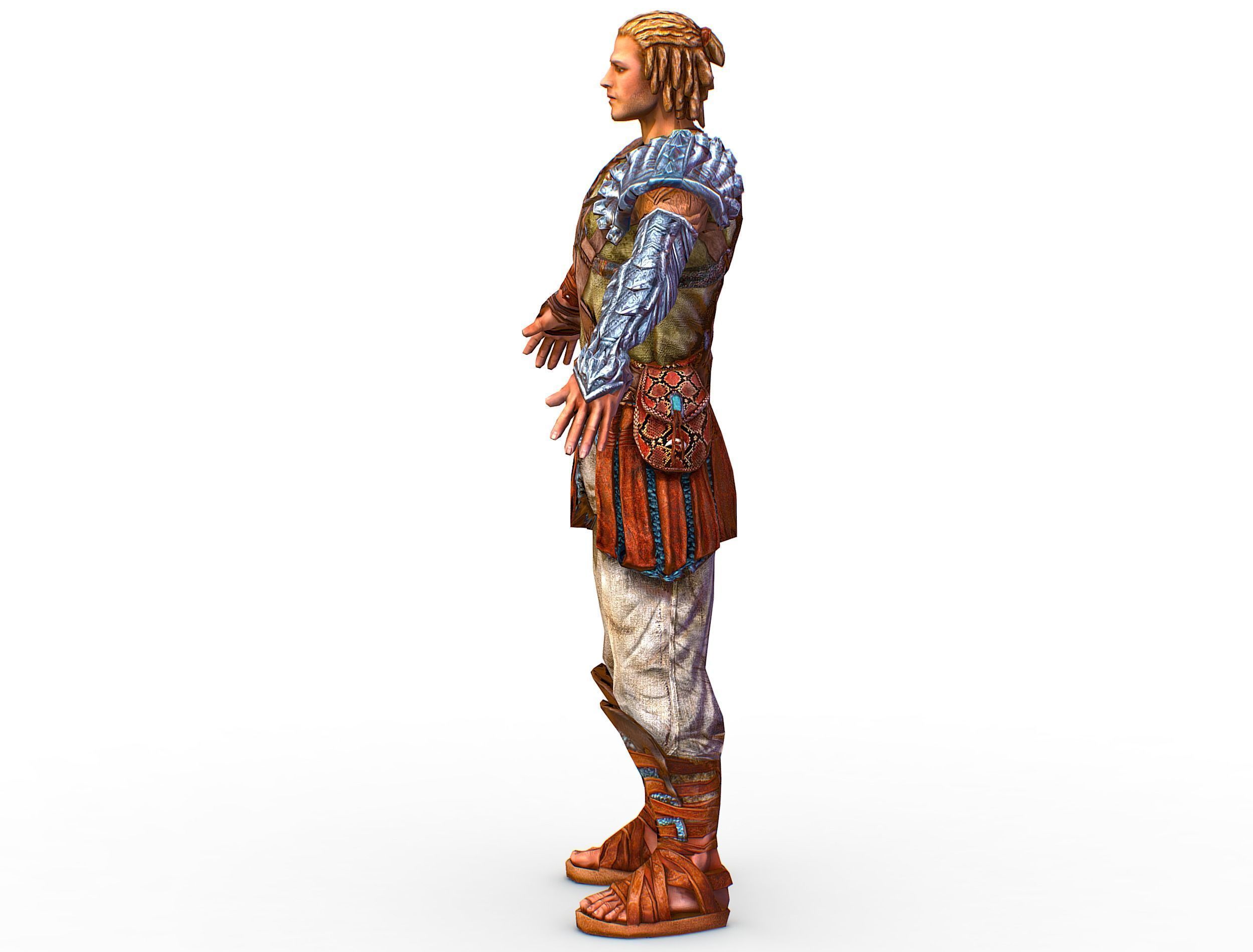 Low Poly Stem Punk Male Character Low-poly 3D model_3