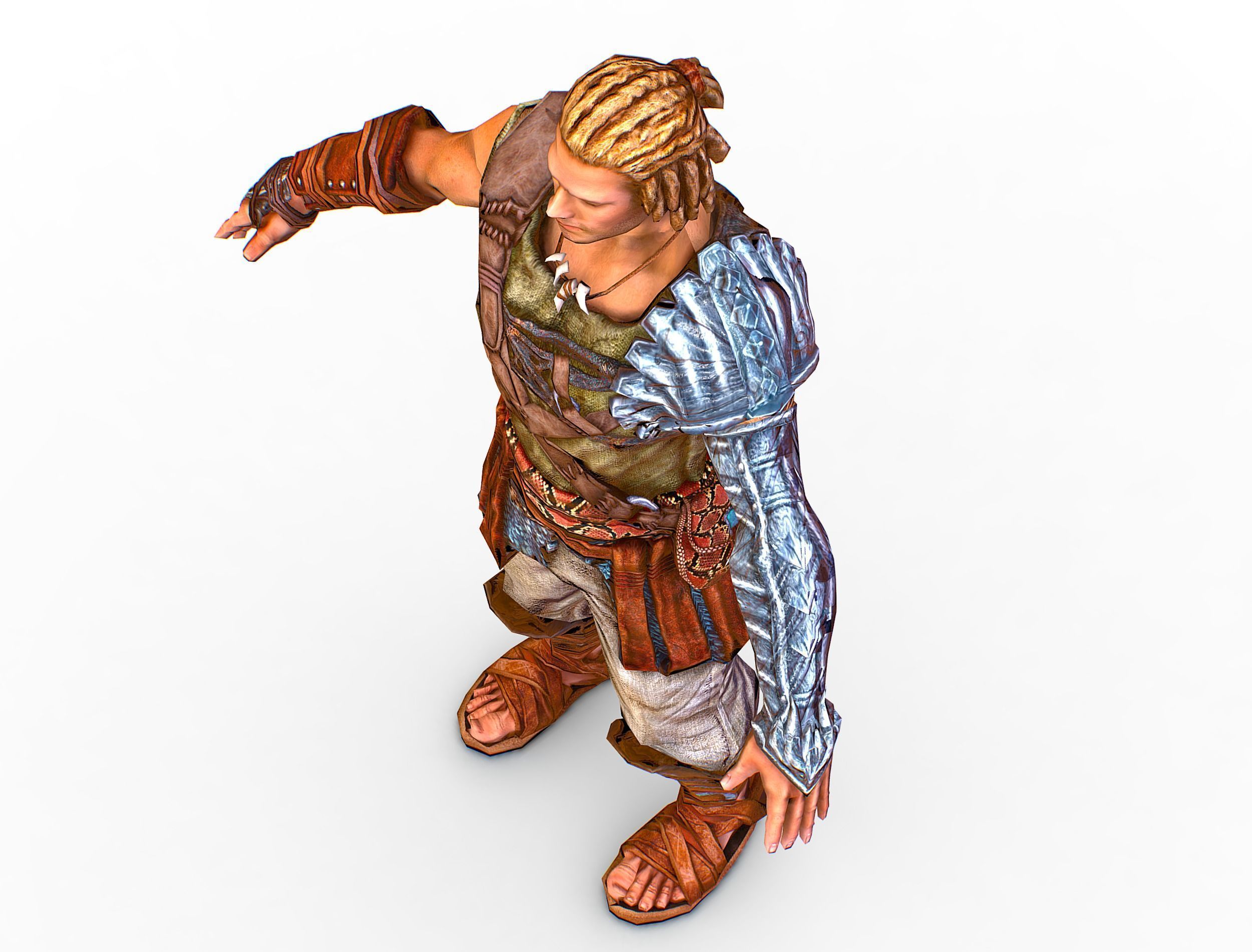 Low Poly Stem Punk Male Character Low-poly 3D model_12