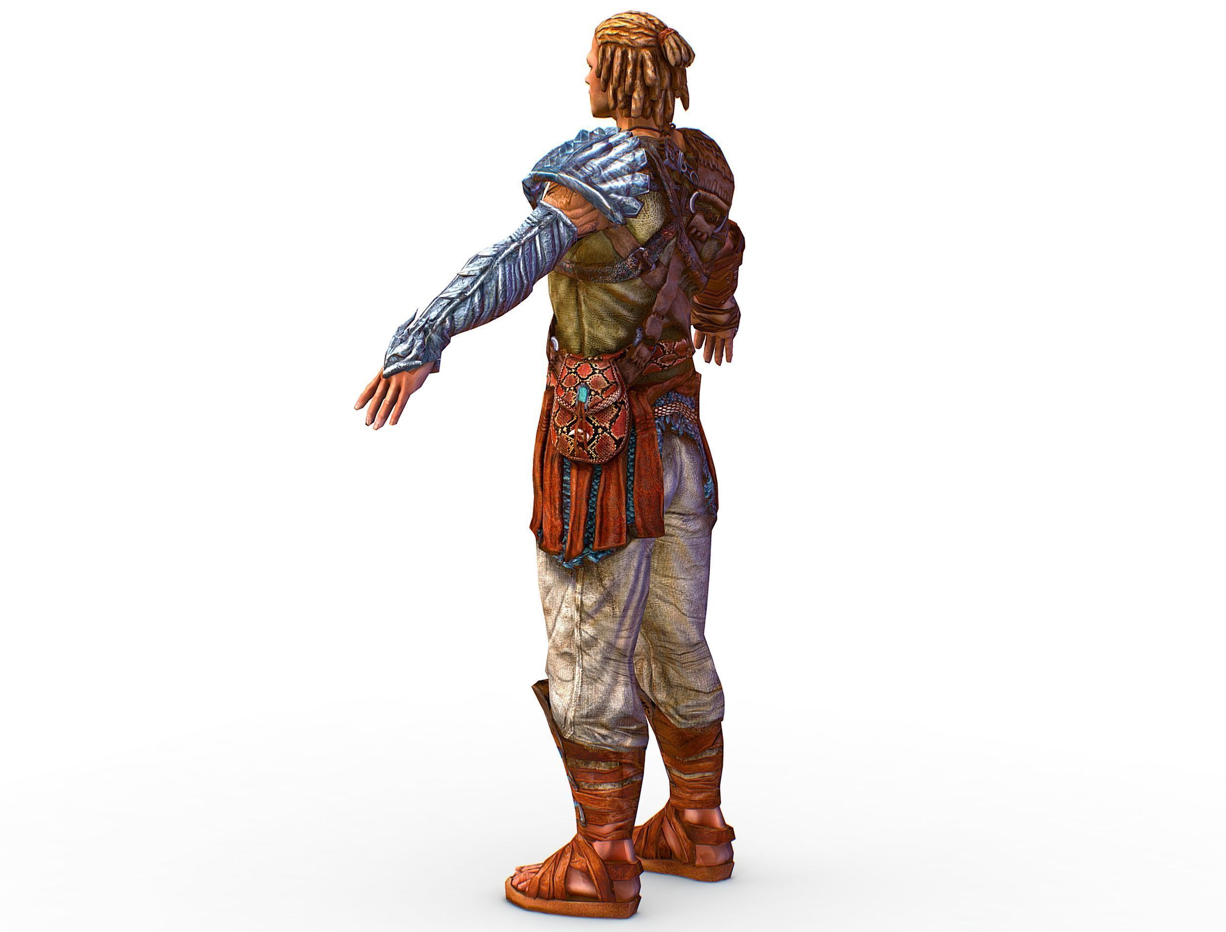 Low Poly Stem Punk Male Character Low-poly 3D model_4