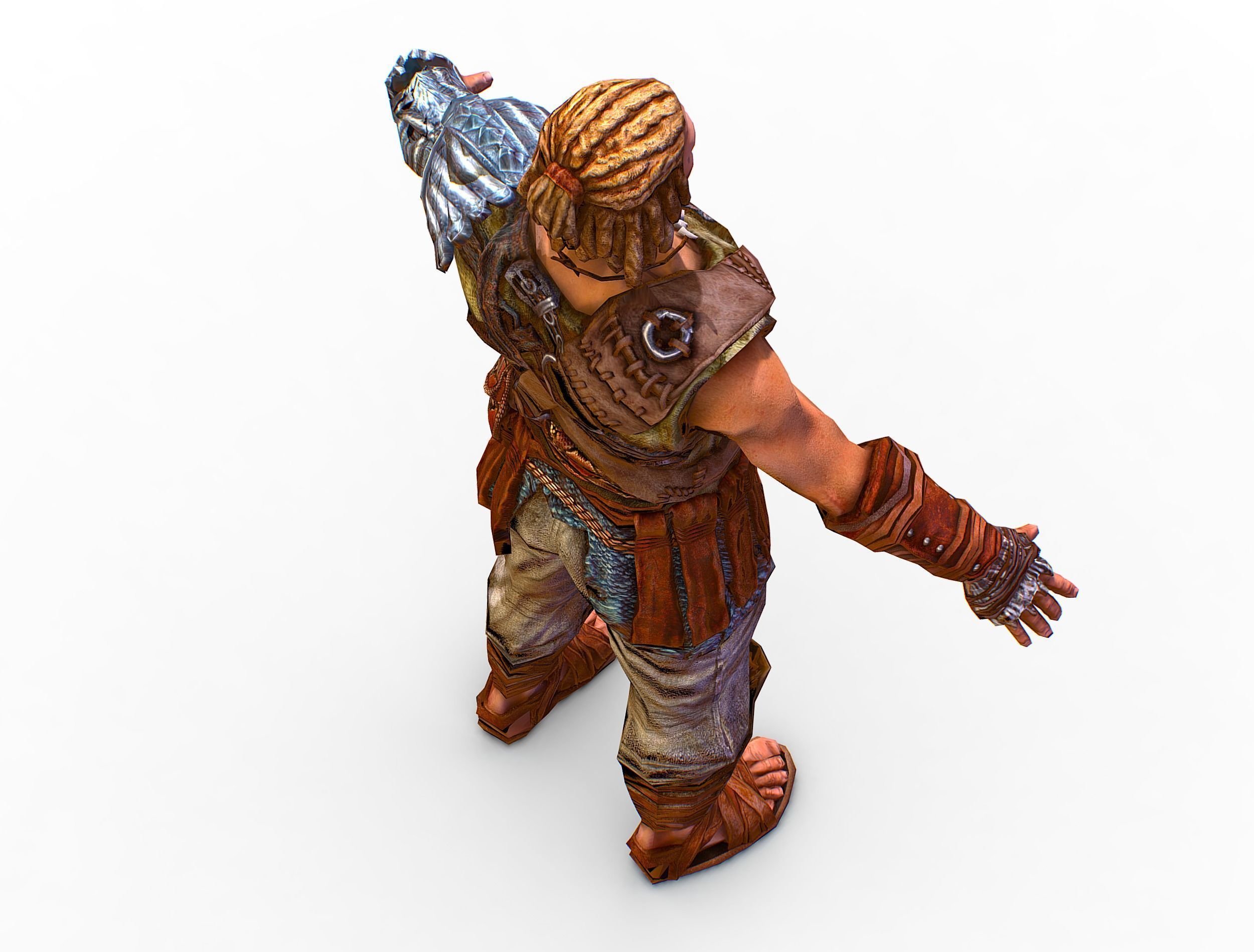 Low Poly Stem Punk Male Character Low-poly 3D model_14