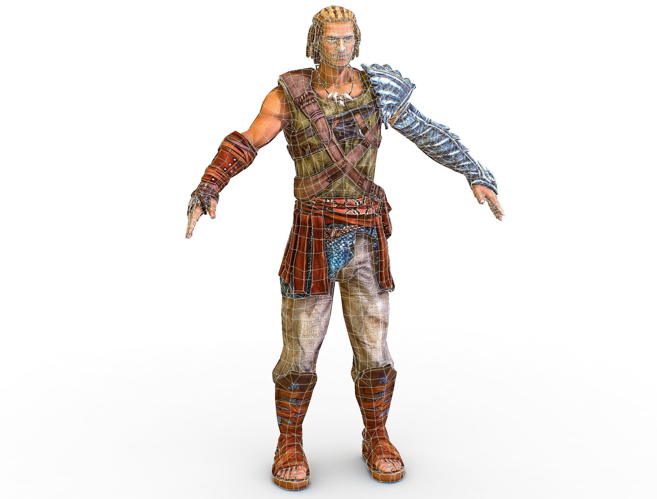 Low Poly Stem Punk Male Character Low-poly 3D model_20