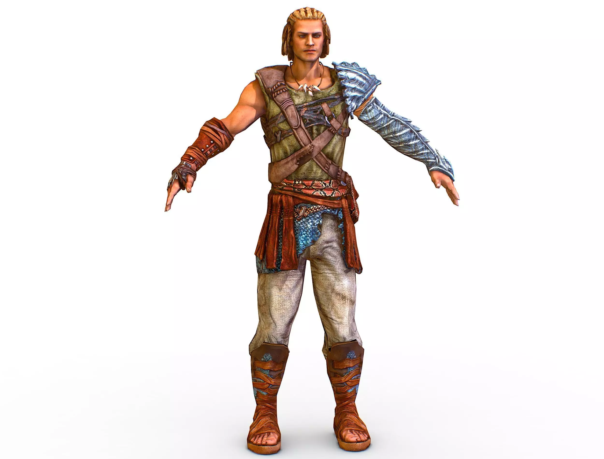 Low Poly Stem Punk Male Character Low-poly 3D model_0