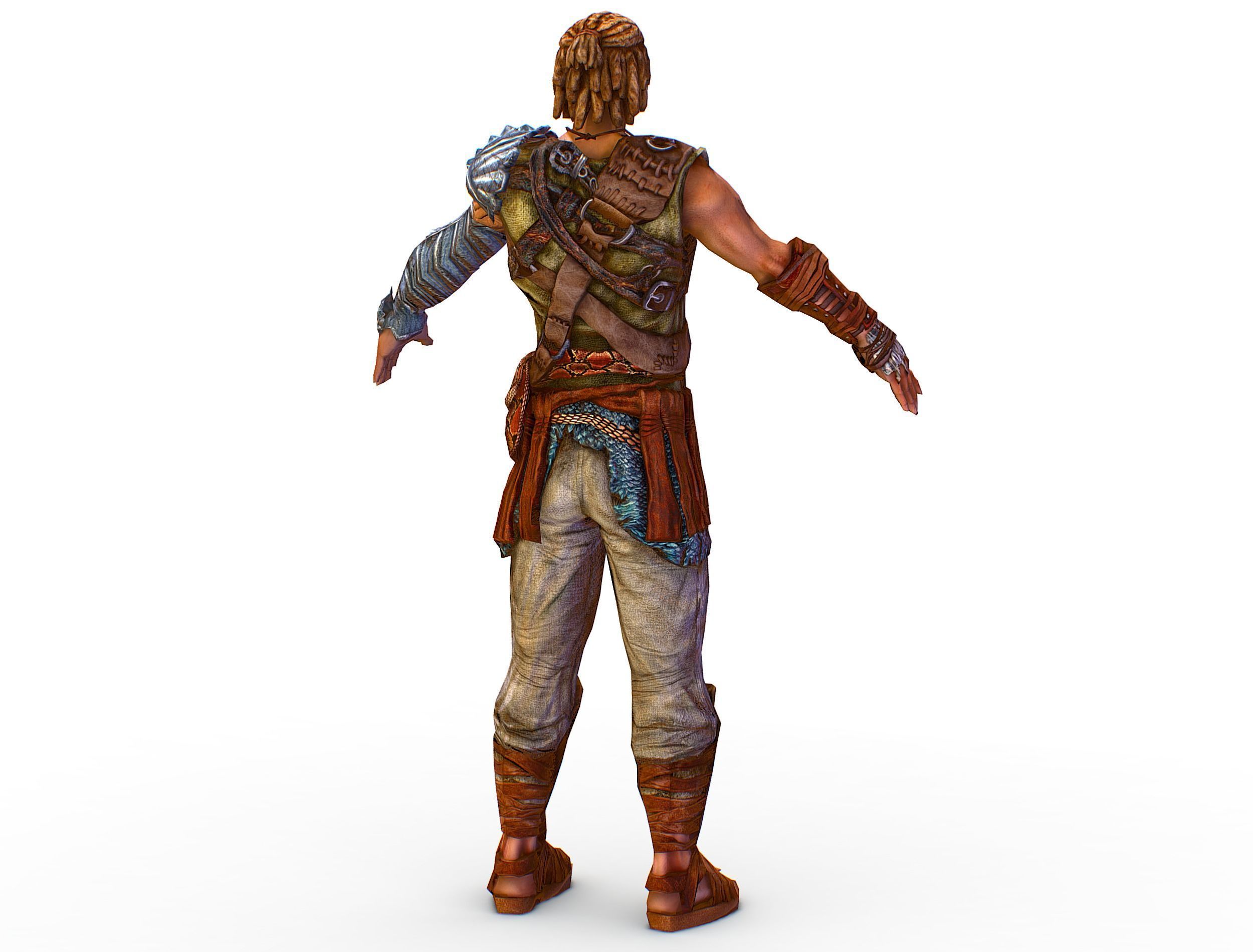 Low Poly Stem Punk Male Character Low-poly 3D model_6