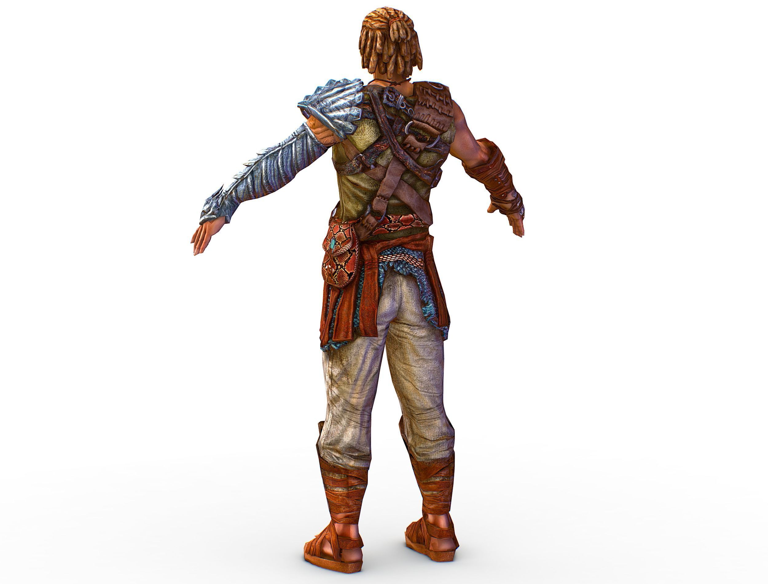 Low Poly Stem Punk Male Character Low-poly 3D model_5