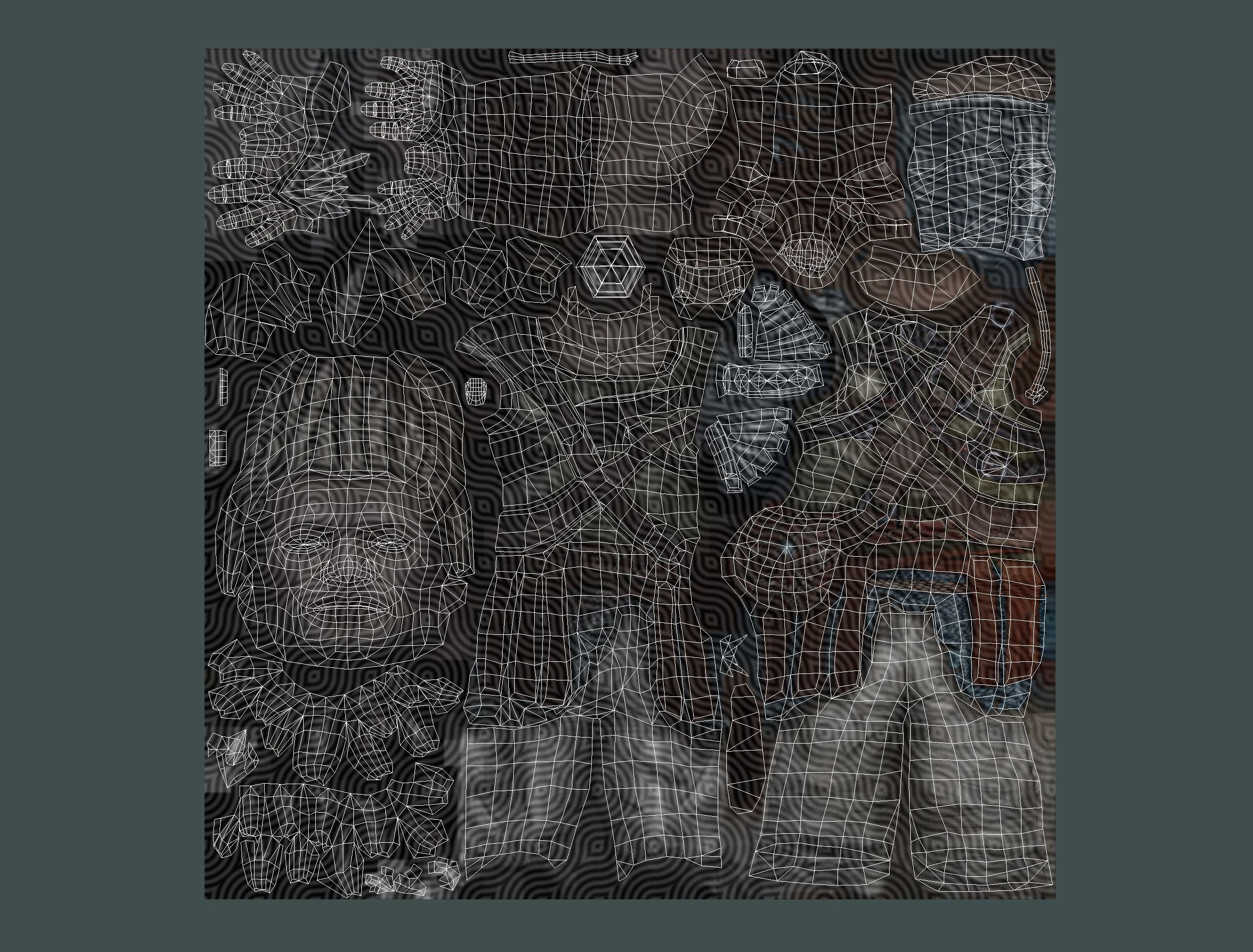 Low Poly Stem Punk Male Character Low-poly 3D model_24