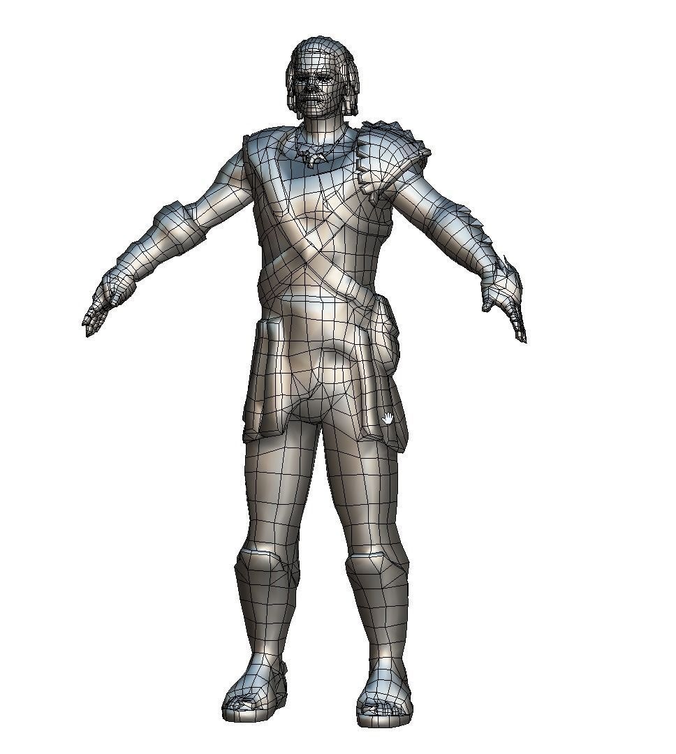 Low Poly Stem Punk Male Character Low-poly 3D model_25