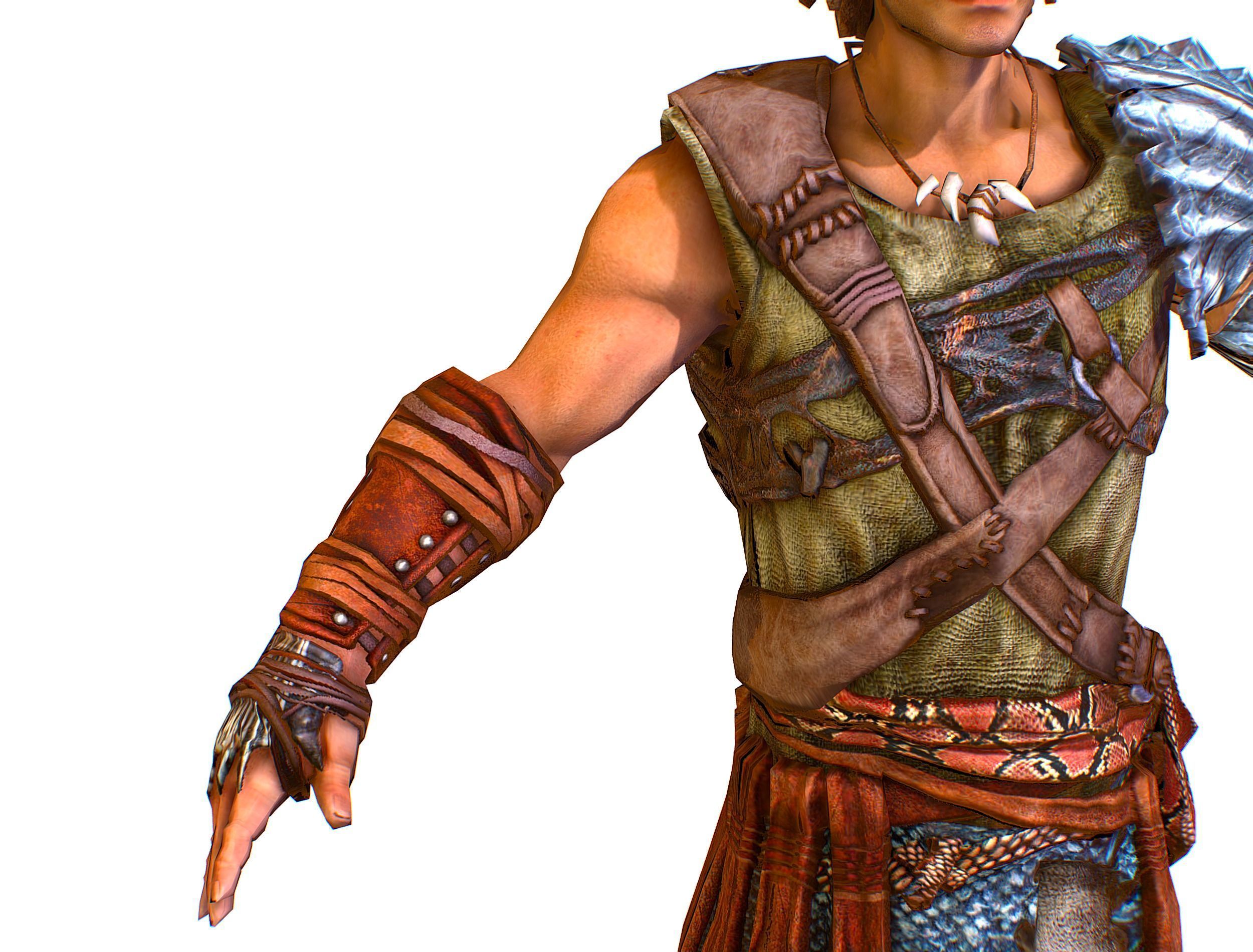 Low Poly Stem Punk Male Character Low-poly 3D model_16