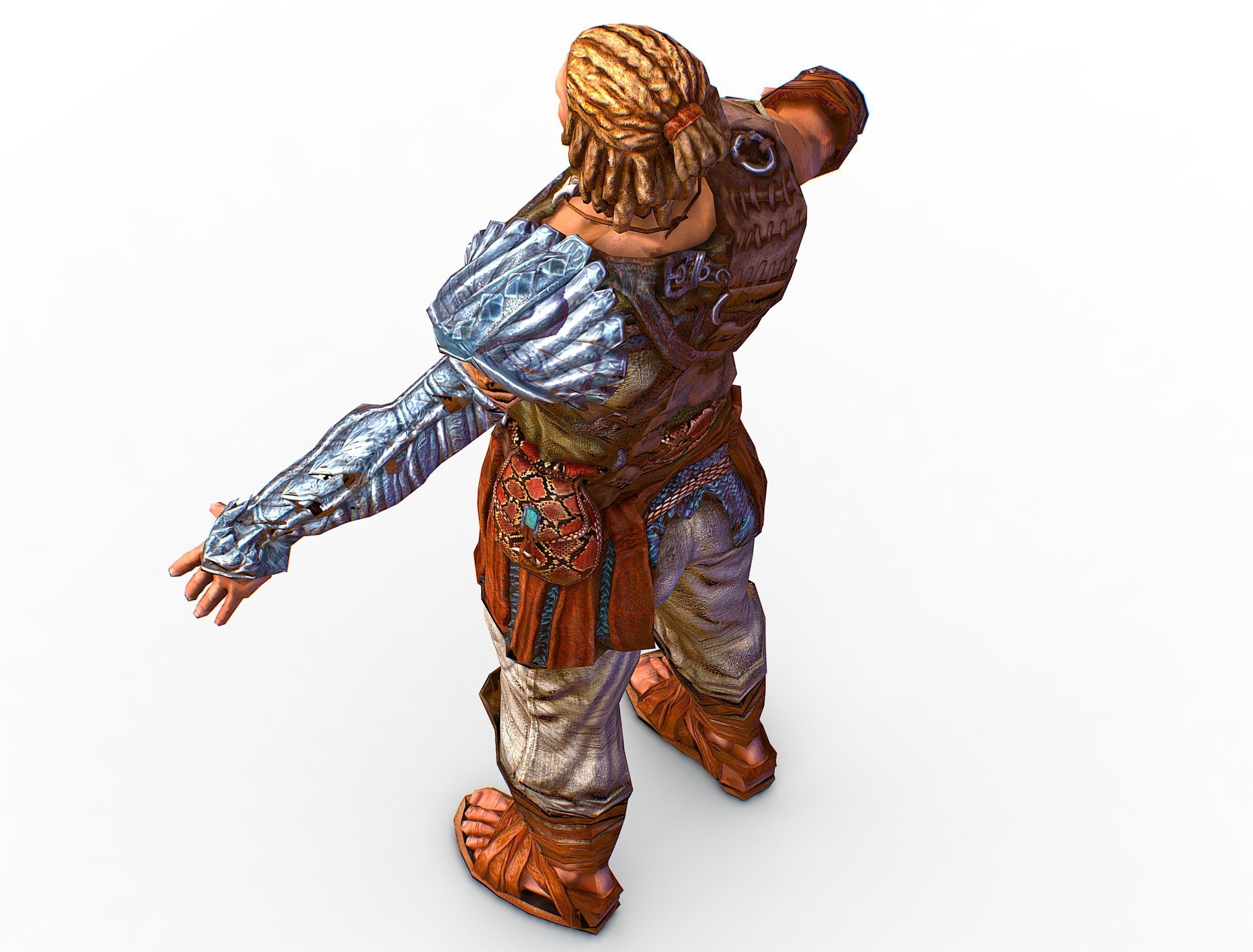 Low Poly Stem Punk Male Character Low-poly 3D model_13