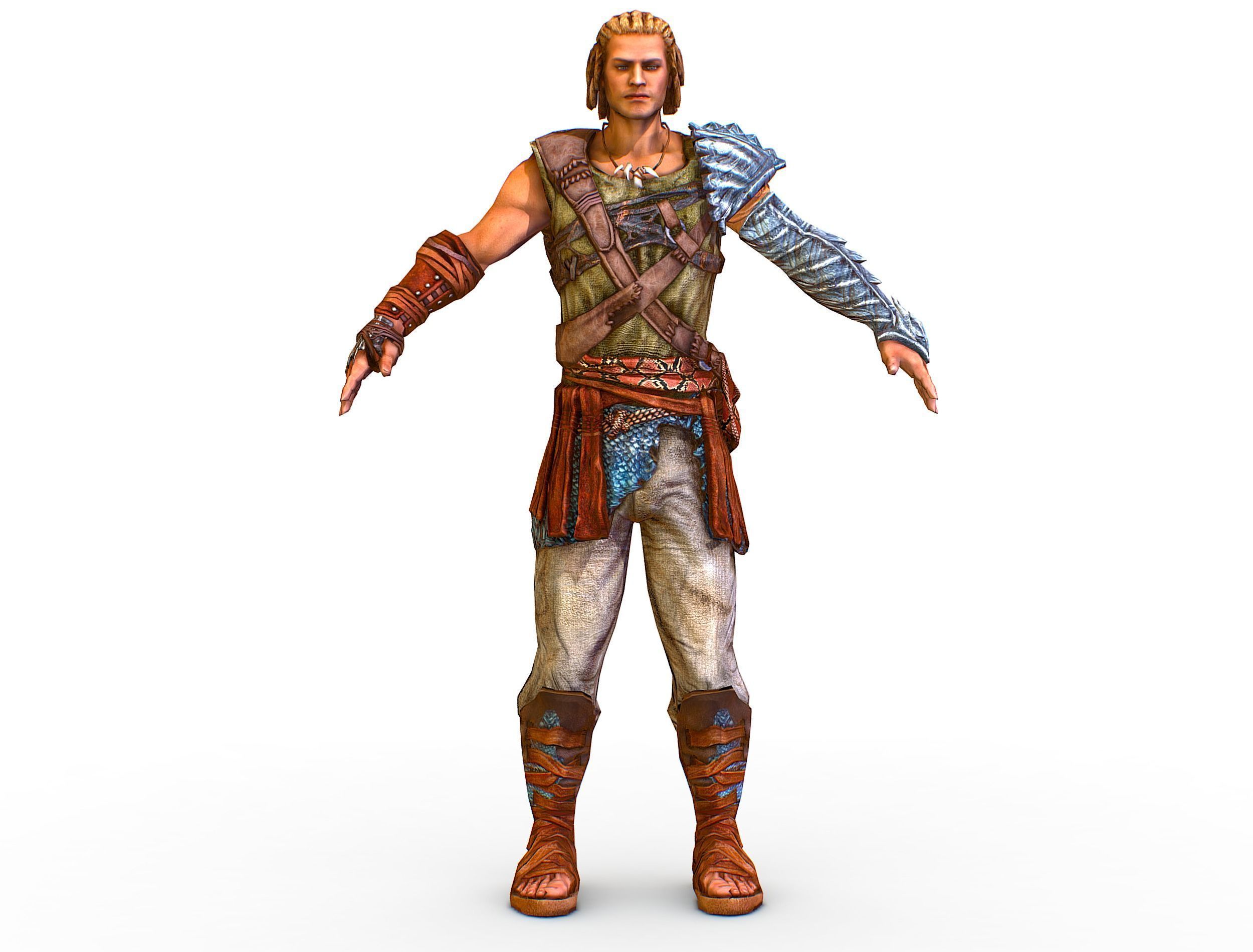 Low Poly Stem Punk Male Character Low-poly 3D model_10