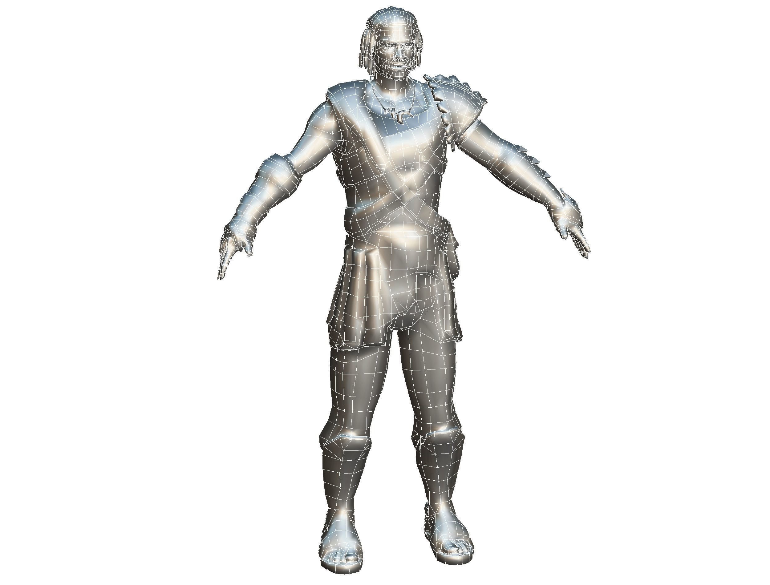 Low Poly Stem Punk Male Character Low-poly 3D model_21