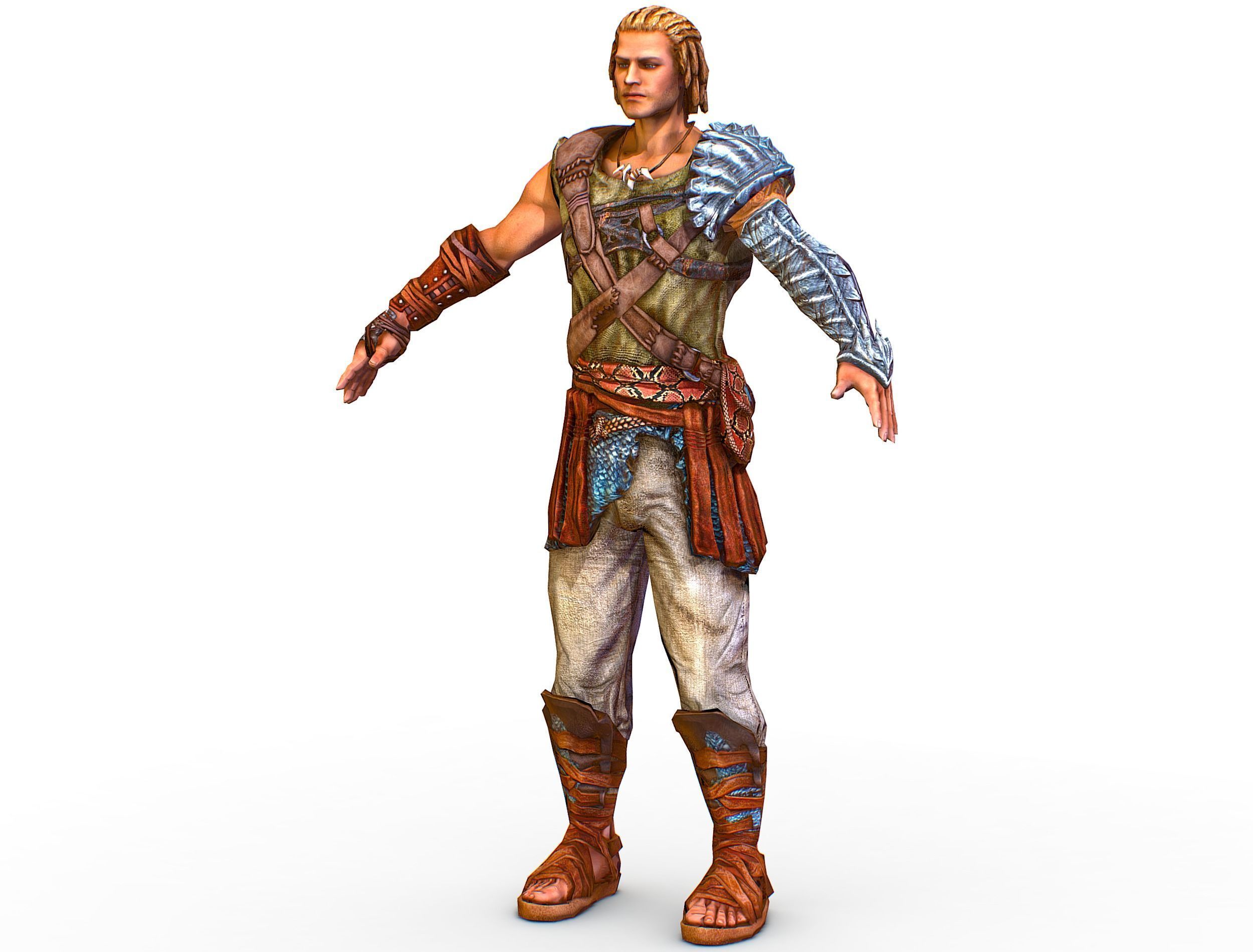 Low Poly Stem Punk Male Character Low-poly 3D model_1