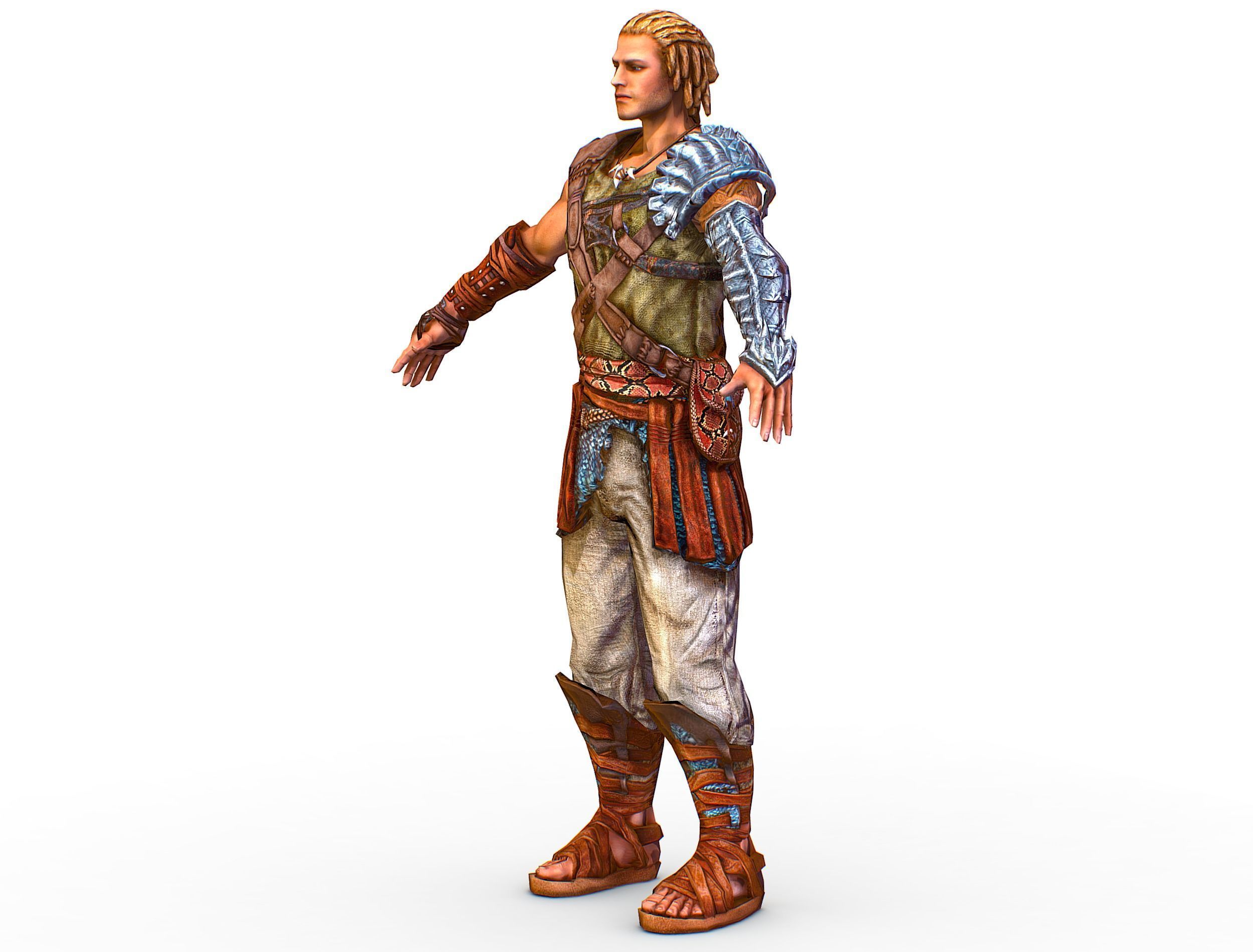 Low Poly Stem Punk Male Character Low-poly 3D model_2