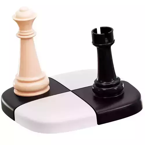 Chess 3D Icon Low-poly 3D model