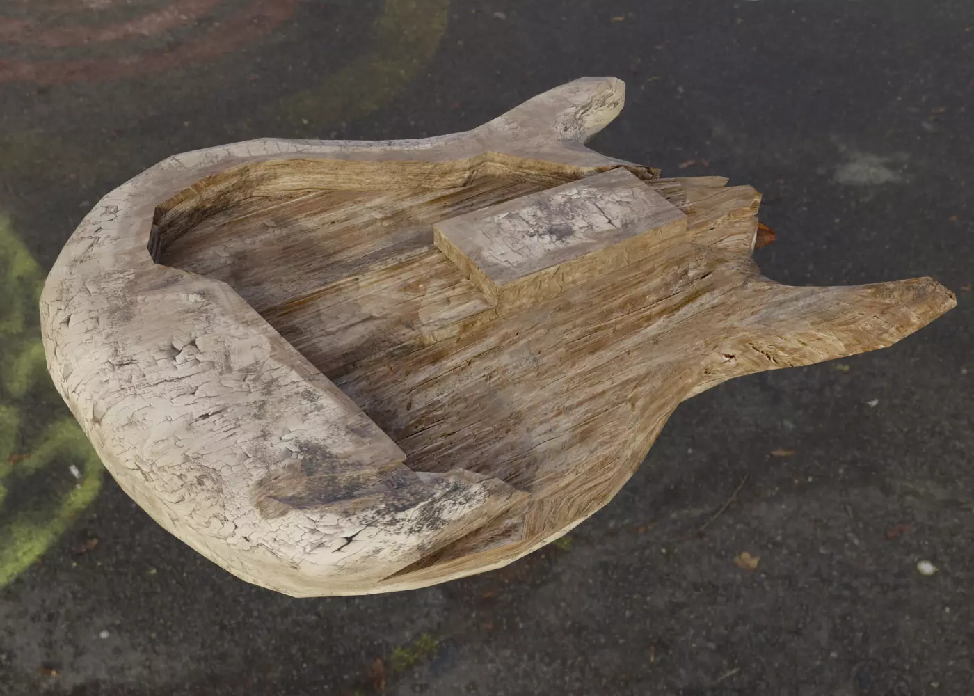 Old Broken Destroyed electric guitar Free 3D model