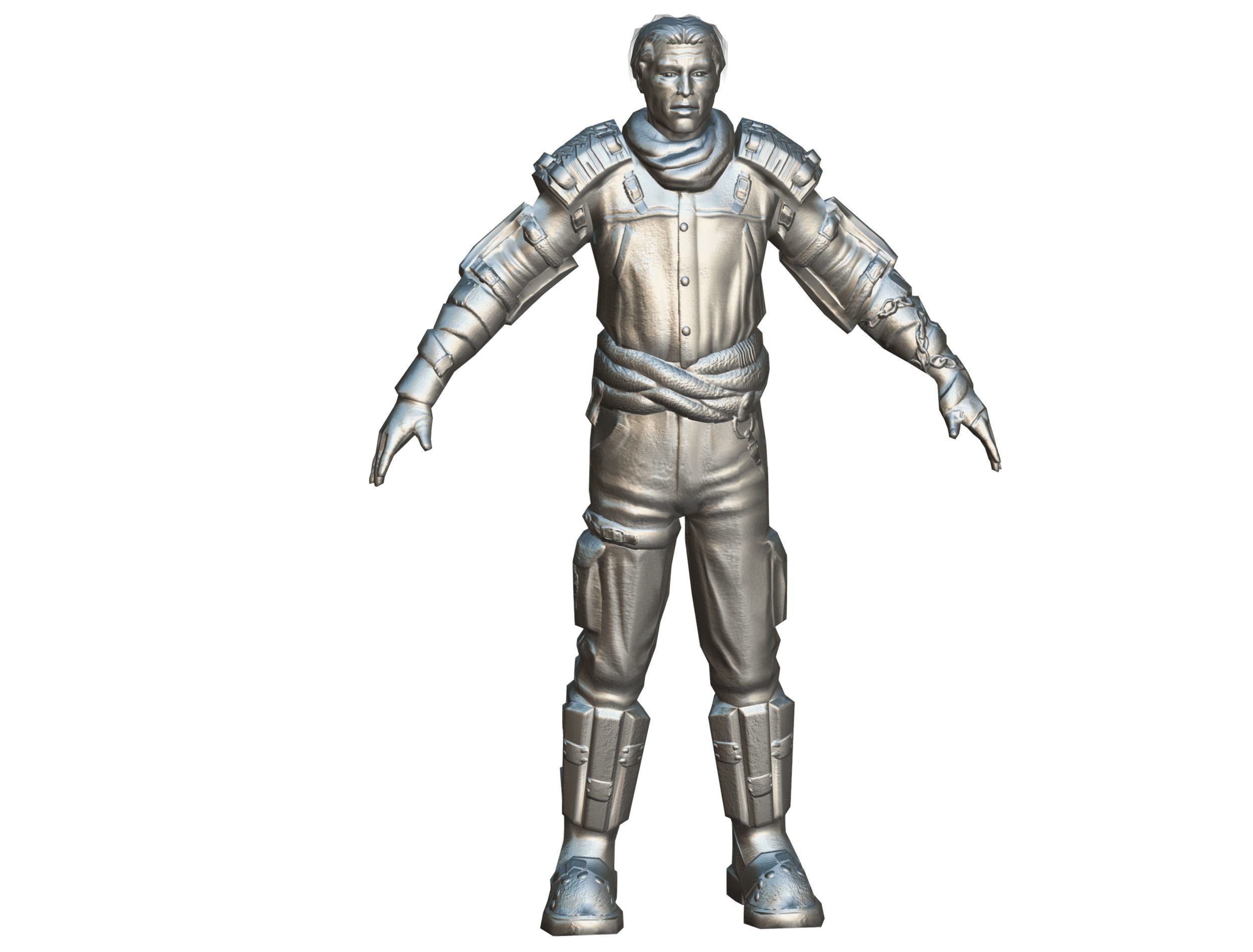 Low Poly Stem Punk Male Character Low-poly 3D model_22