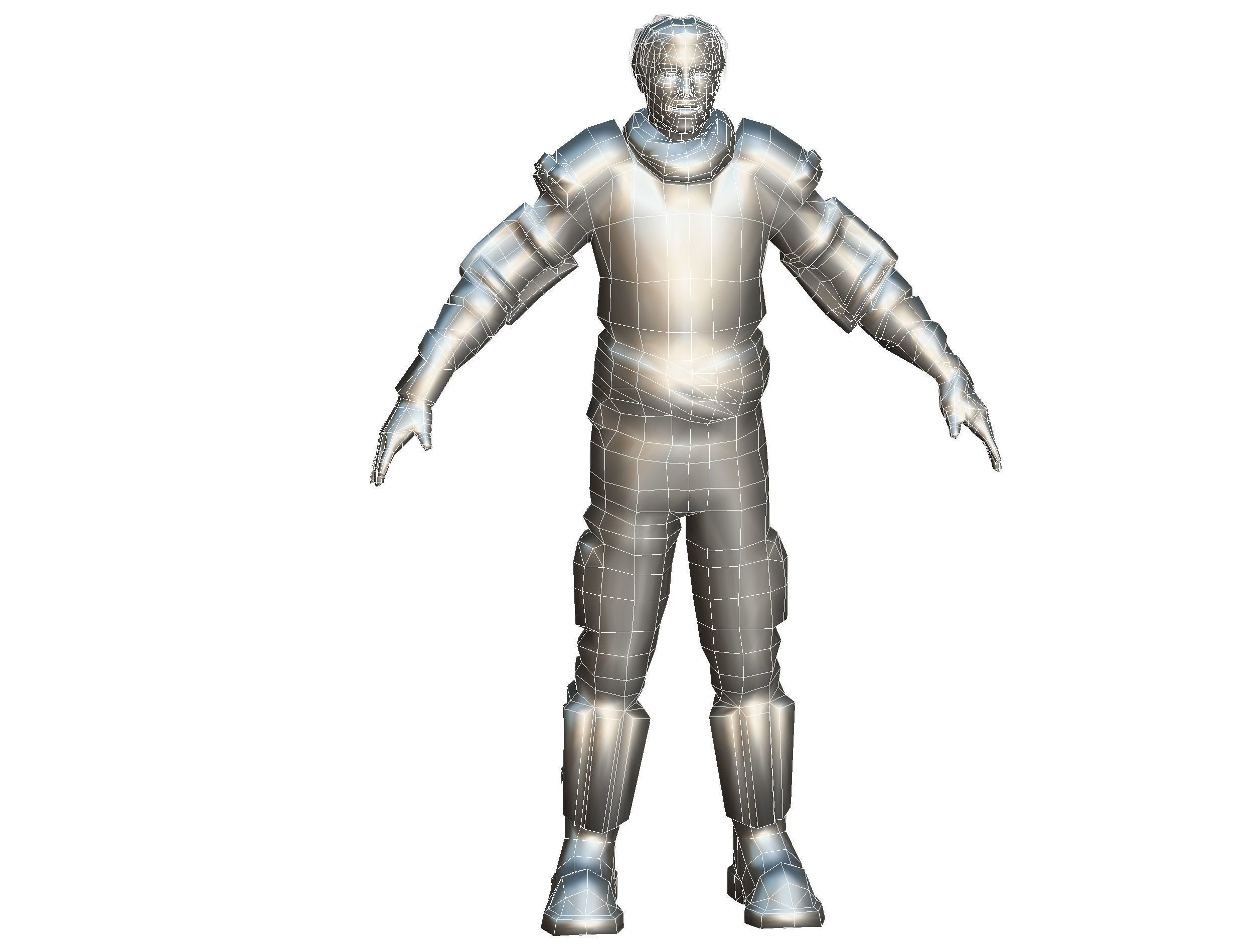 Low Poly Stem Punk Male Character Low-poly 3D model_21