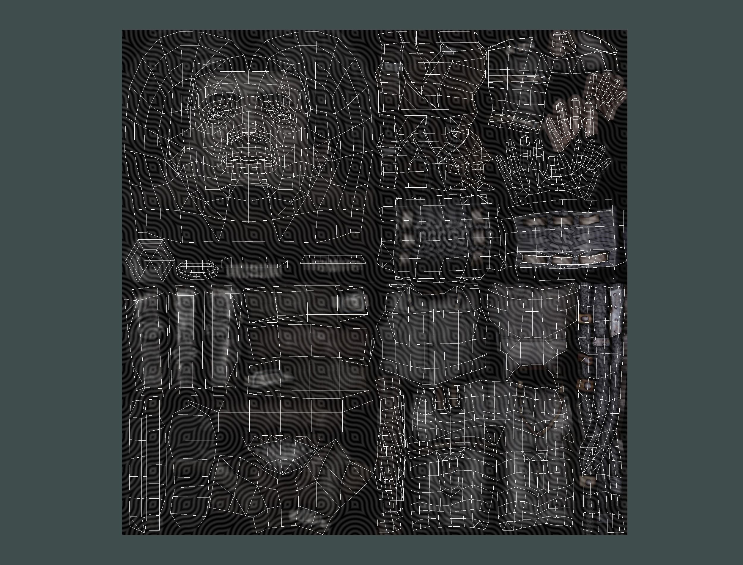 Low Poly Stem Punk Male Character Low-poly 3D model_24