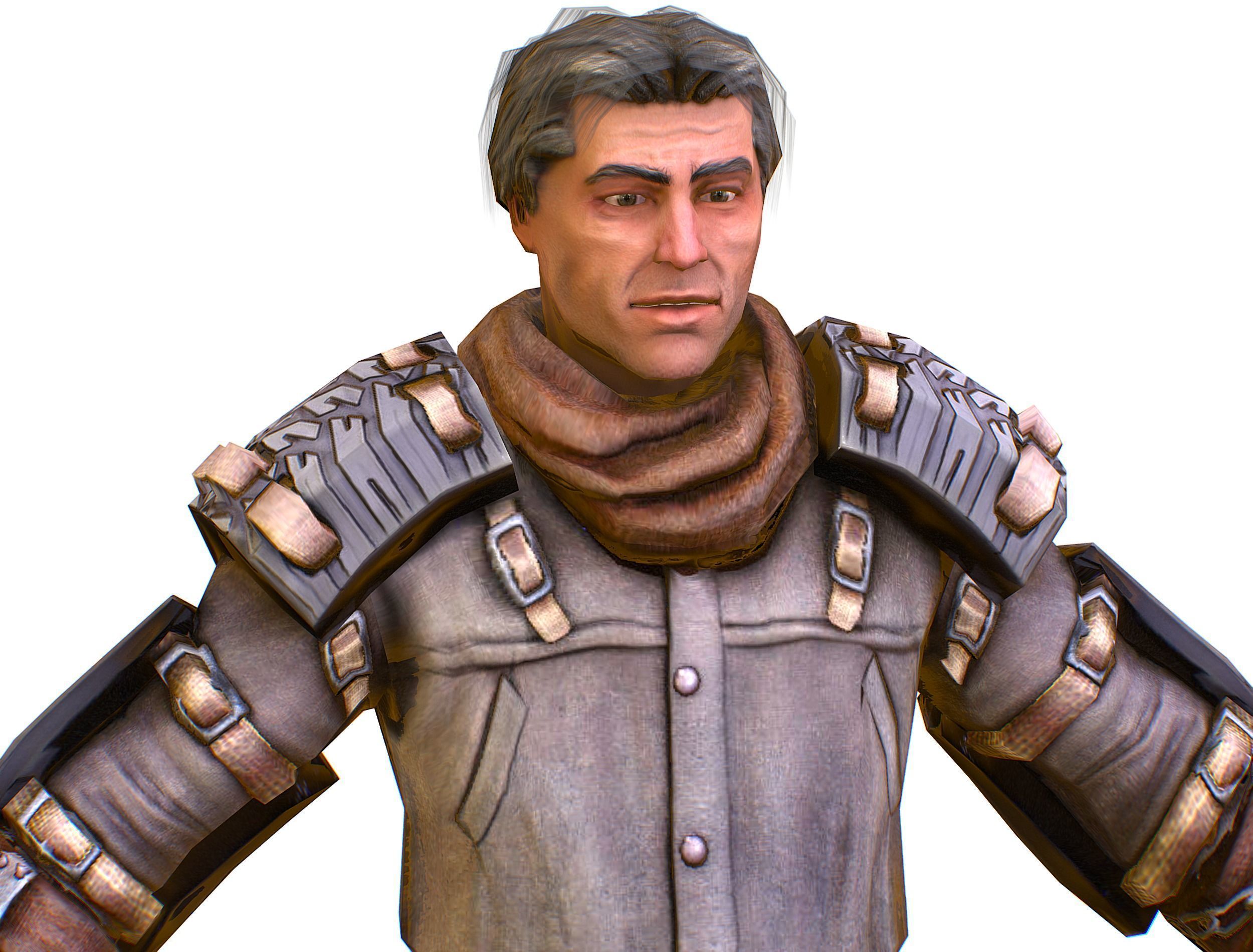 Low Poly Stem Punk Male Character Low-poly 3D model_17