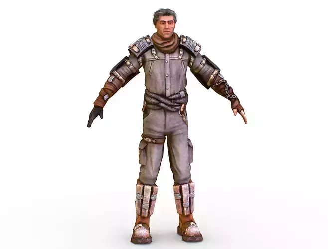 Low Poly Stem Punk Male Character