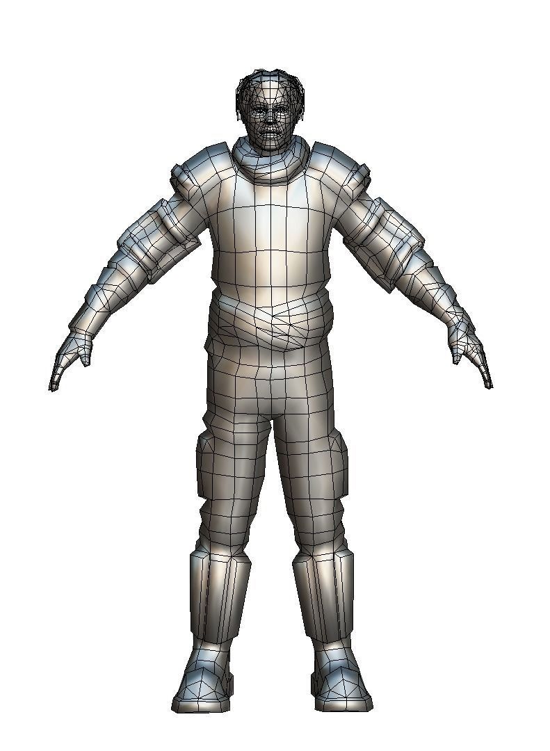 Low Poly Stem Punk Male Character Low-poly 3D model_26