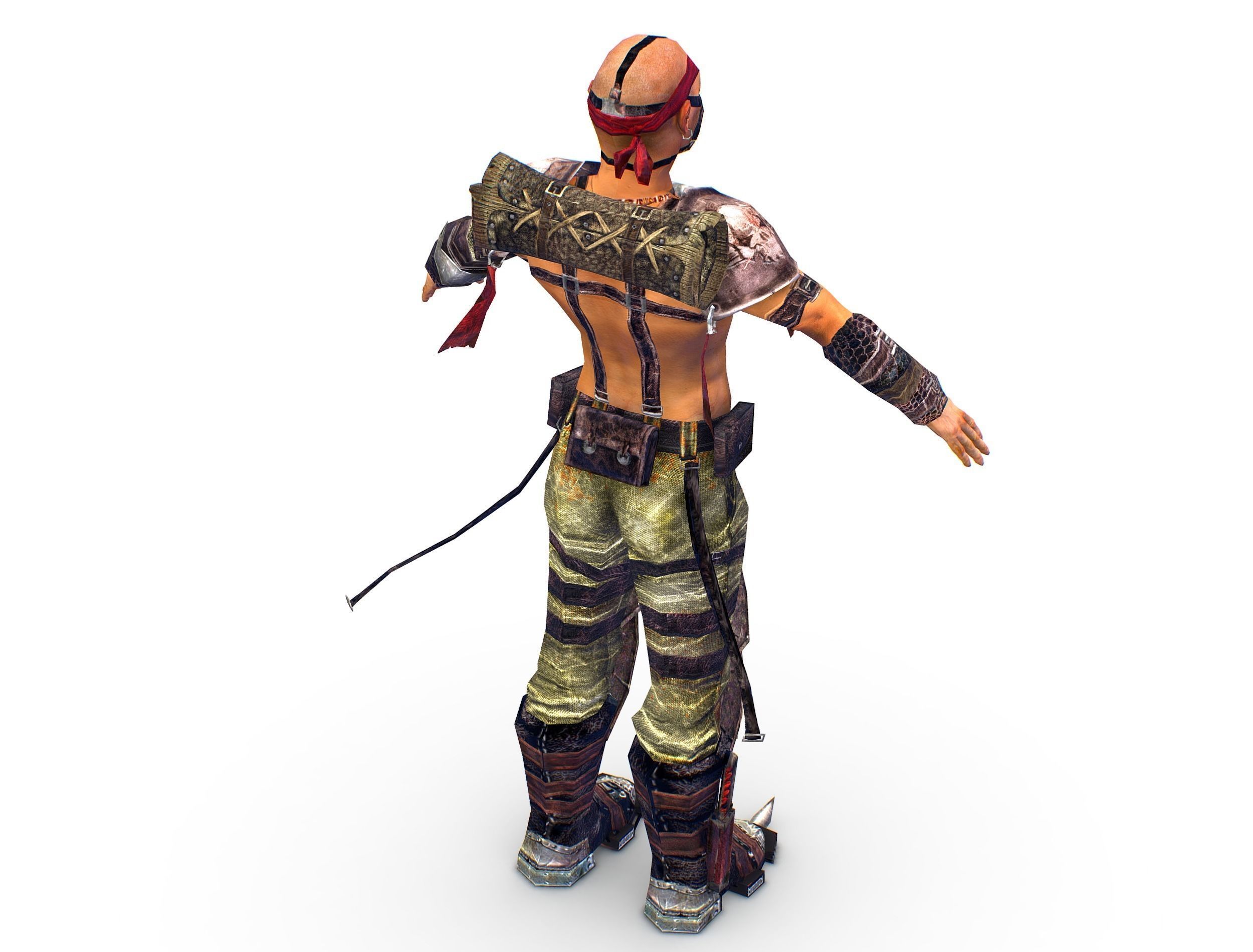 Low Poly Stem Punk Male Character Low-poly 3D model_5