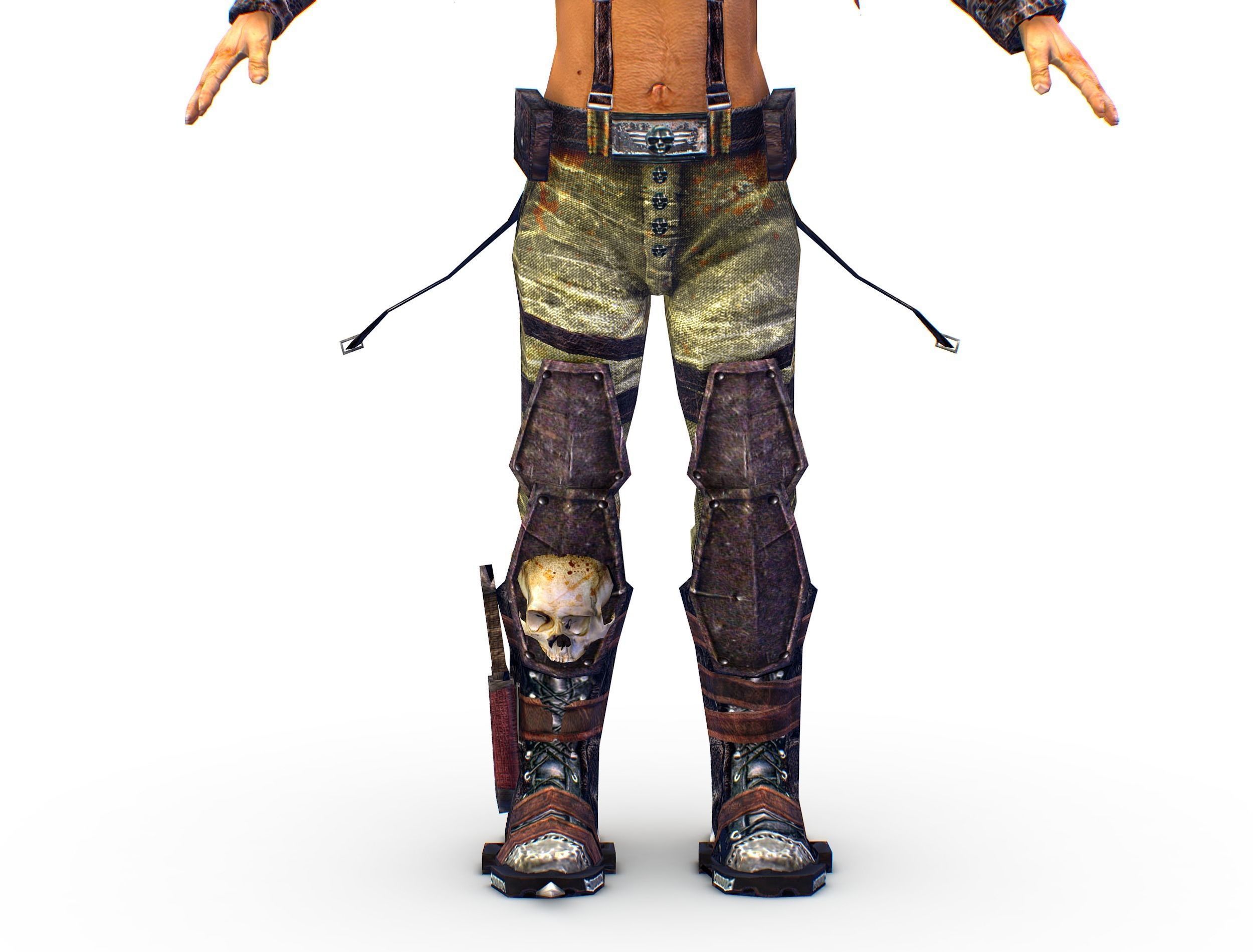 Low Poly Stem Punk Male Character Low-poly 3D model_11