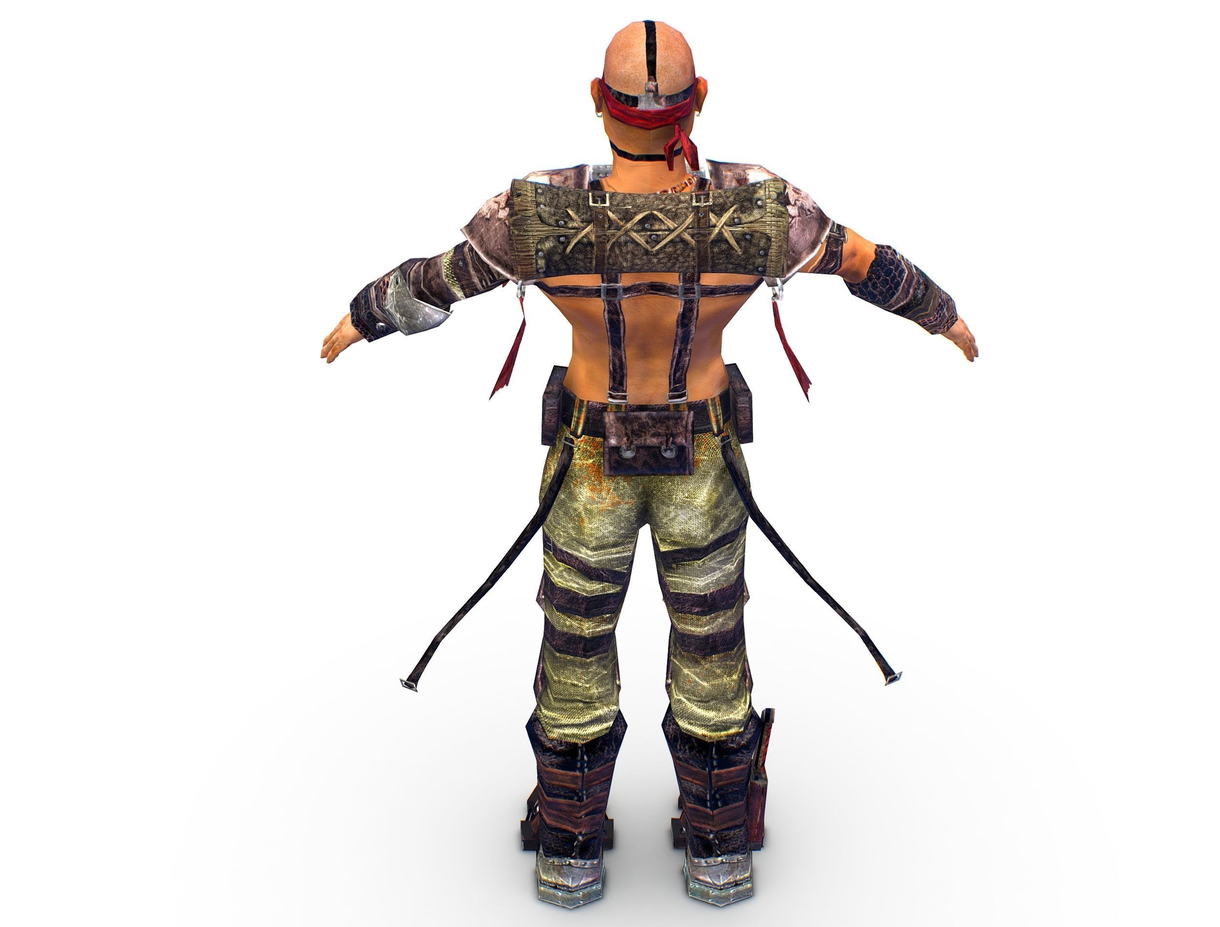 Low Poly Stem Punk Male Character Low-poly 3D model_3