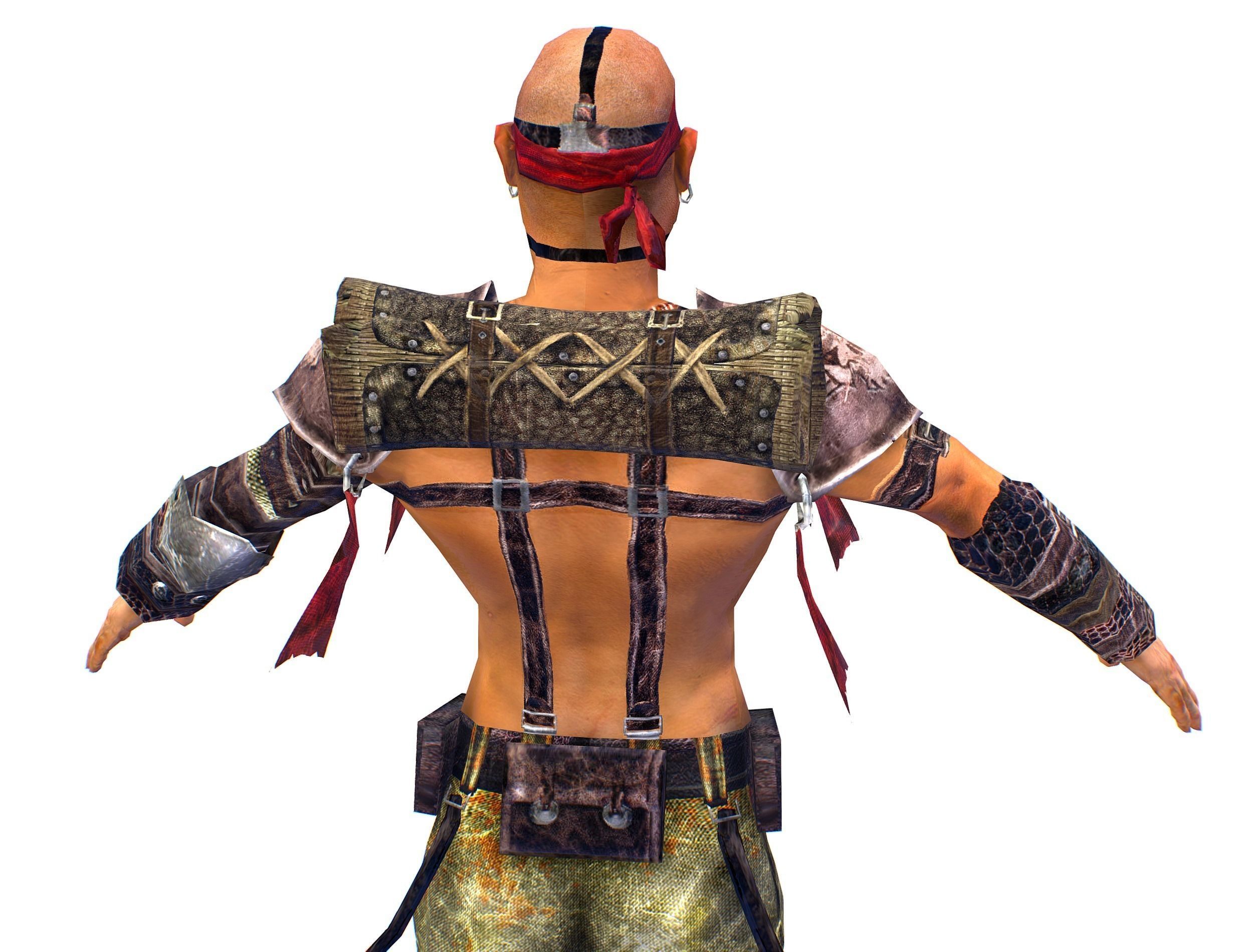 Low Poly Stem Punk Male Character Low-poly 3D model_9