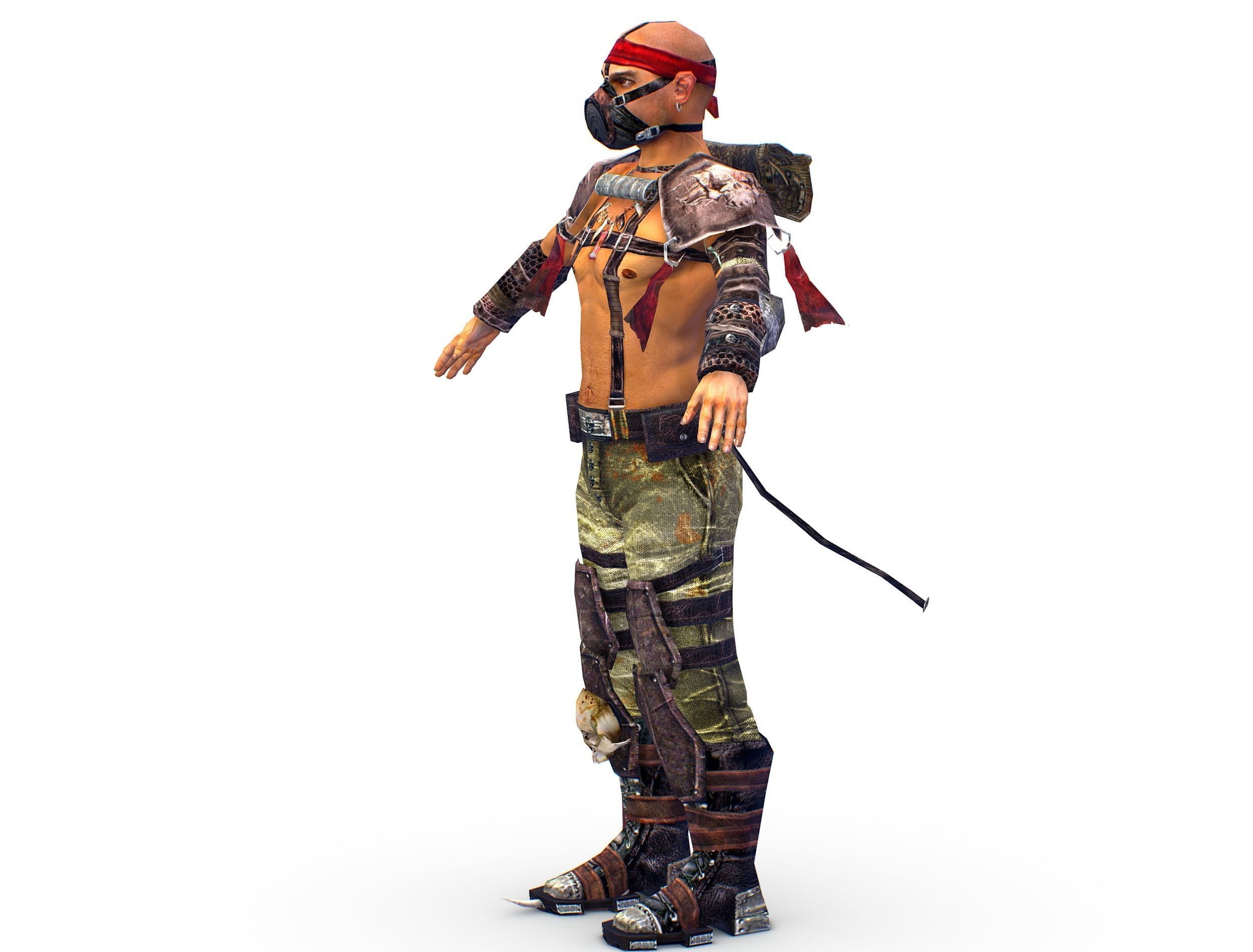 Low Poly Stem Punk Male Character Low-poly 3D model_2