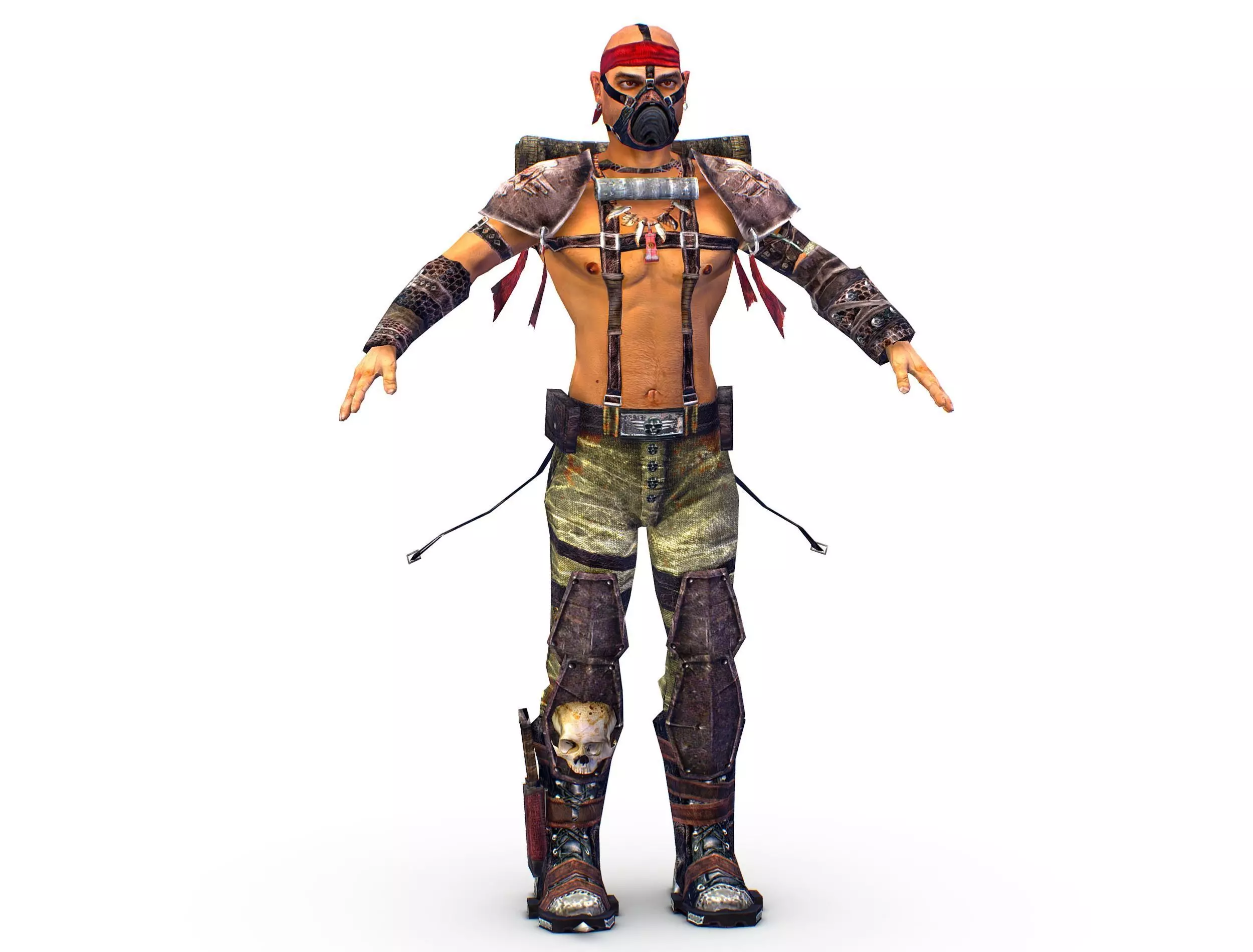 Low Poly Stem Punk Male Character Low-poly 3D model_0