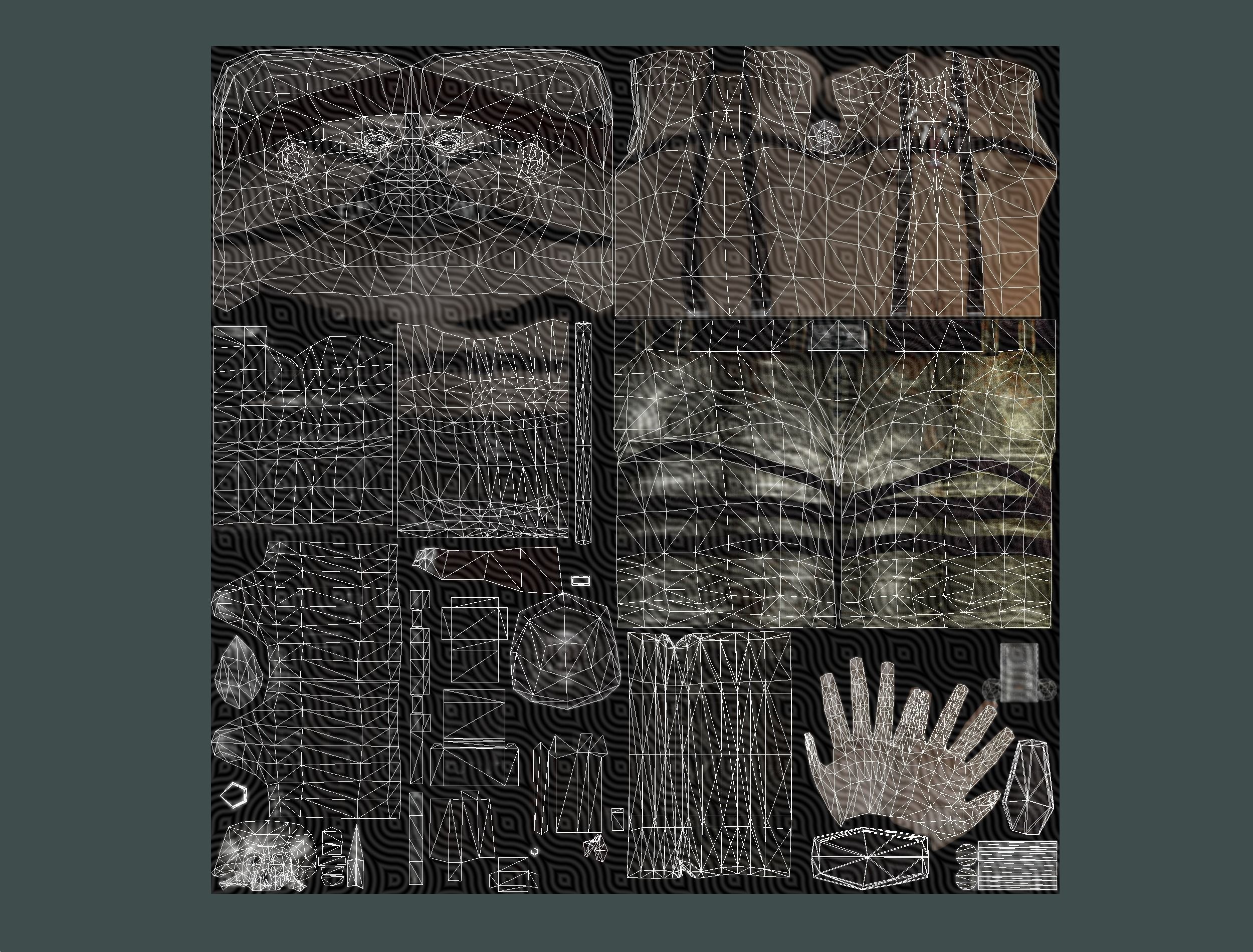 Low Poly Stem Punk Male Character Low-poly 3D model_16