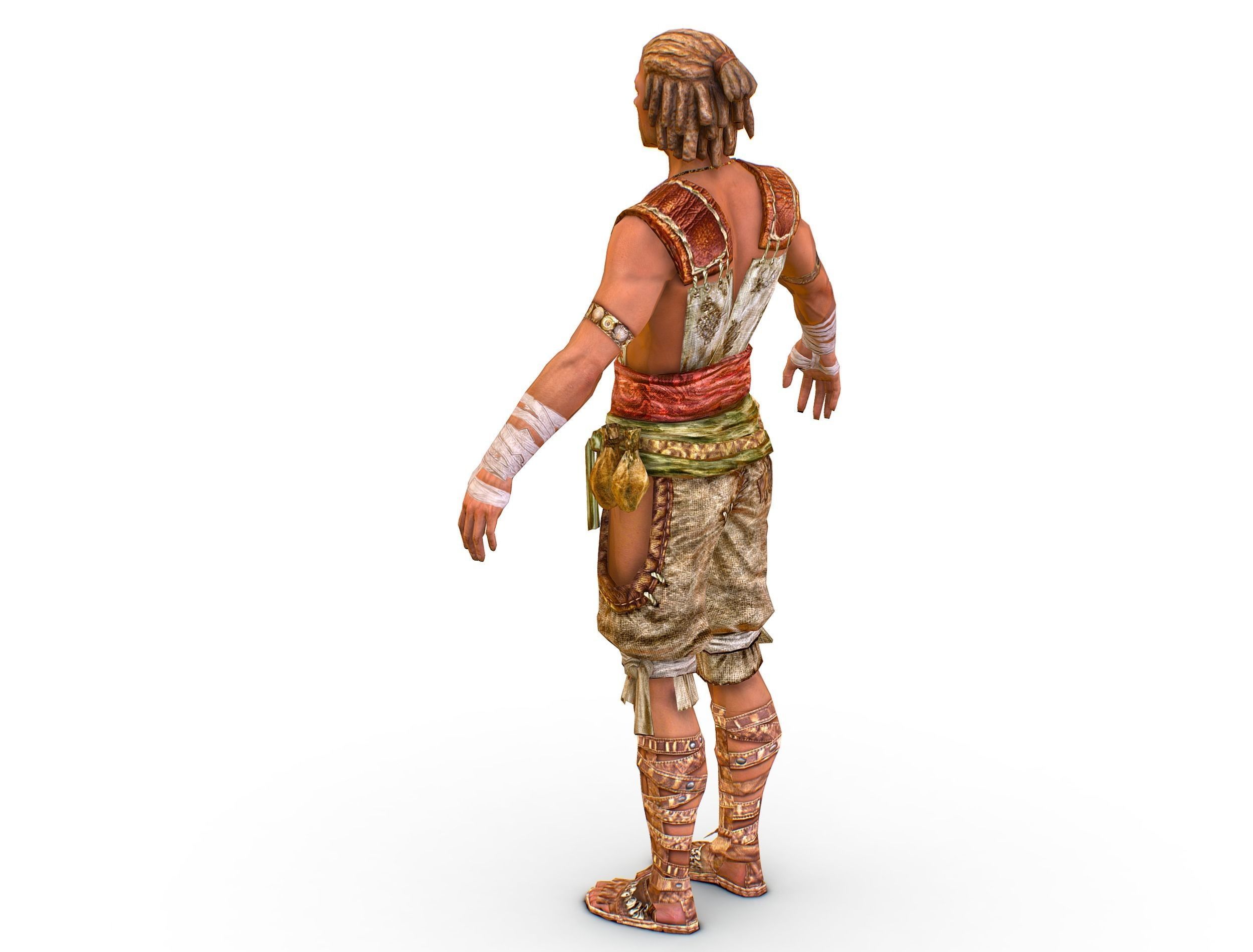 Low Poly Stem Punk Male Character Low-poly 3D model_8