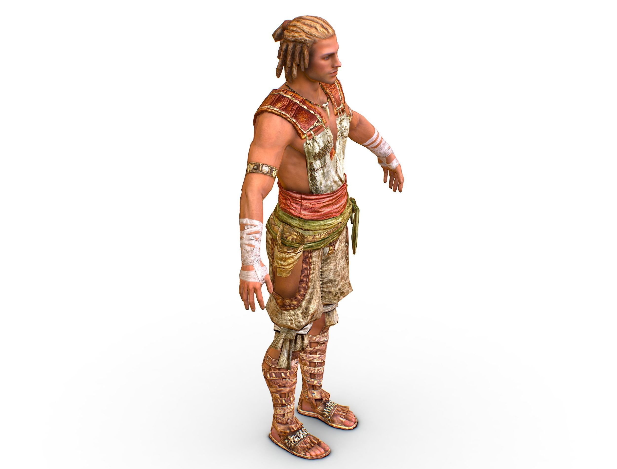 Low Poly Stem Punk Male Character Low-poly 3D model_5