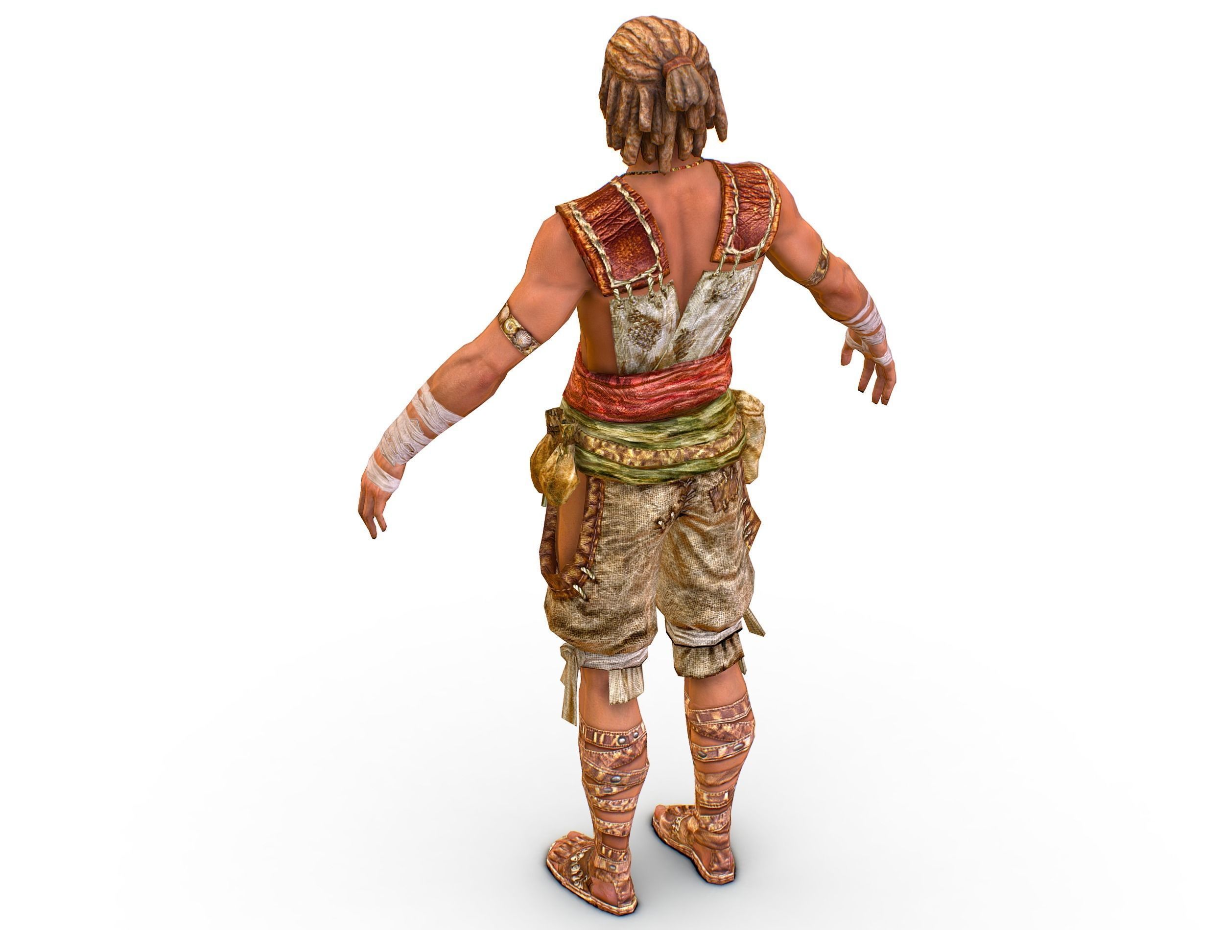 Low Poly Stem Punk Male Character Low-poly 3D model_3