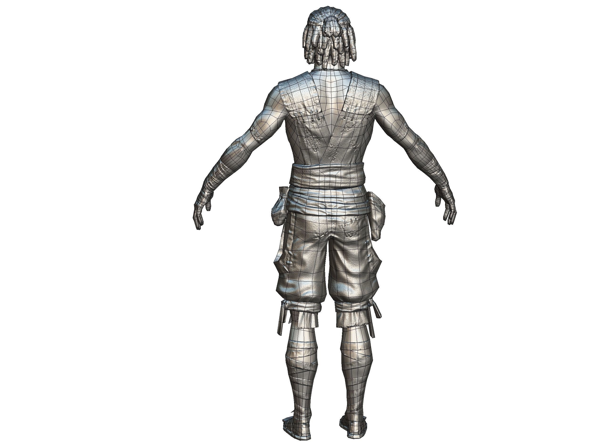 Low Poly Stem Punk Male Character Low-poly 3D model_13