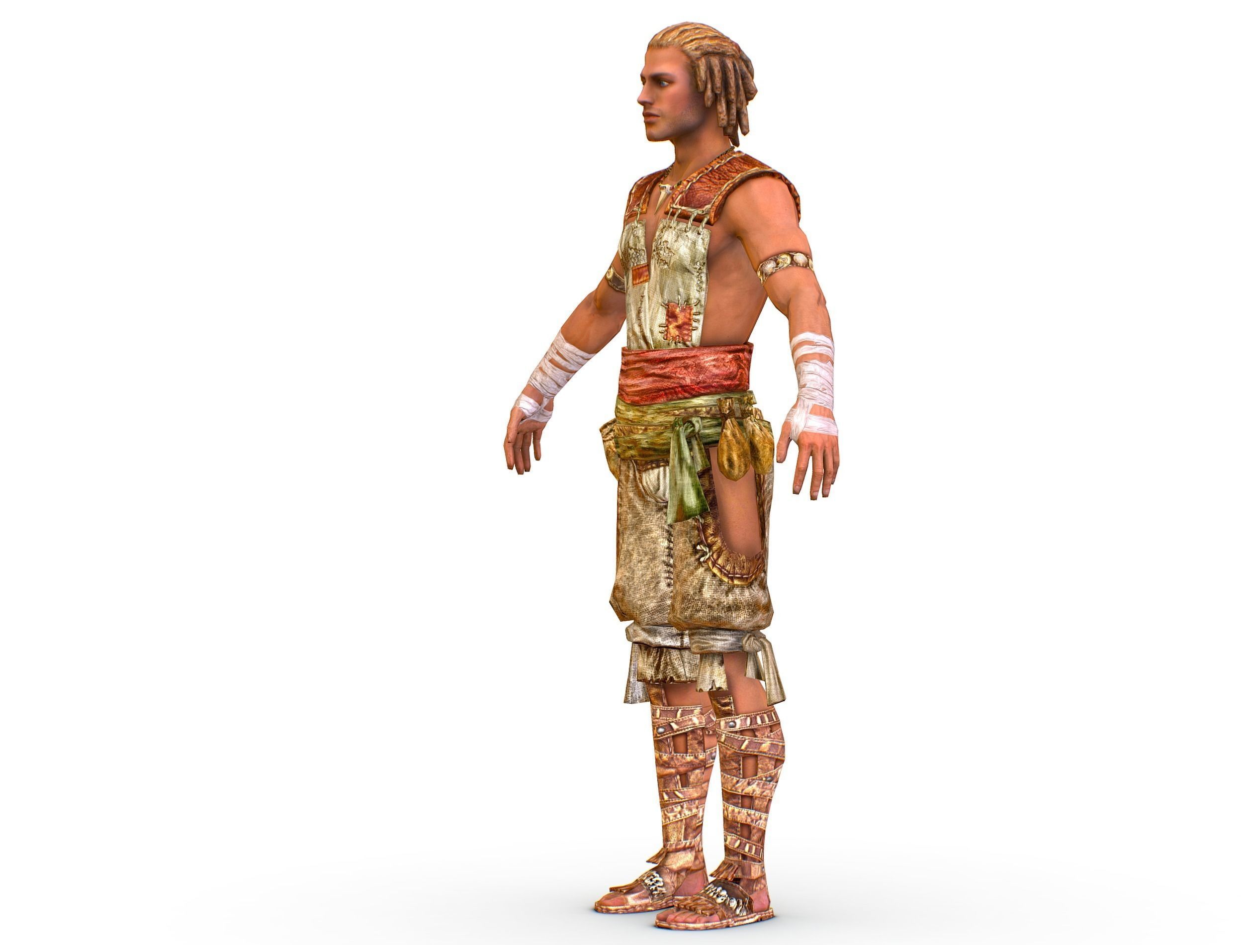 Low Poly Stem Punk Male Character Low-poly 3D model_2