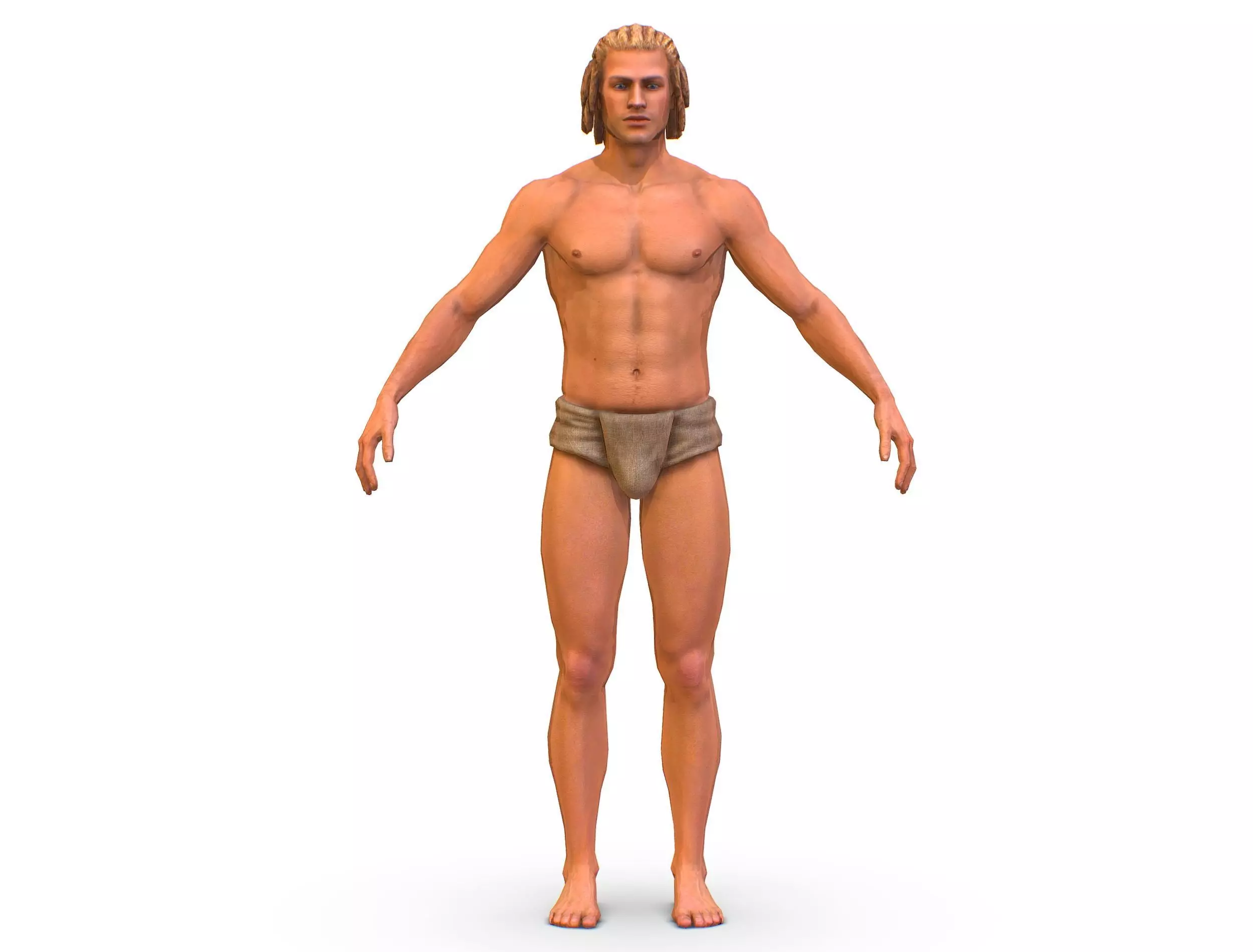 Low Poly model Base Man Character Body Low-poly 3D model