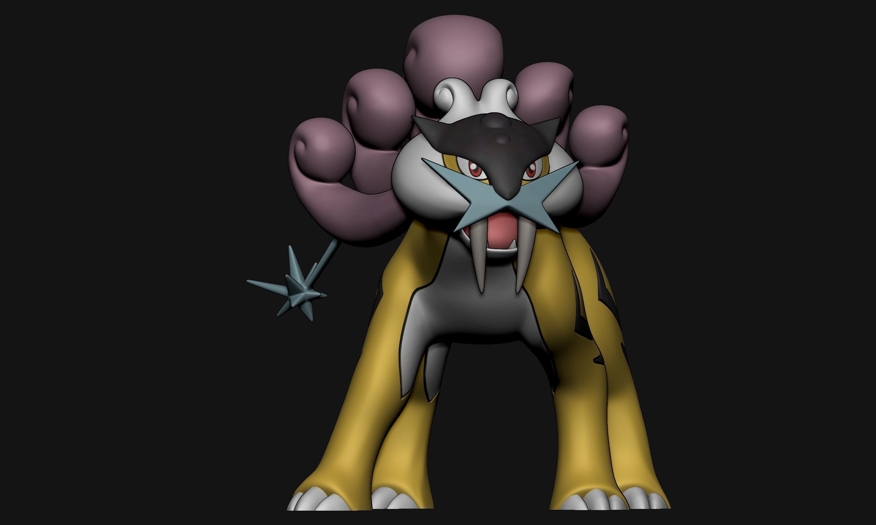 Pokemon - Raikou with 2 poses 3D print model_5