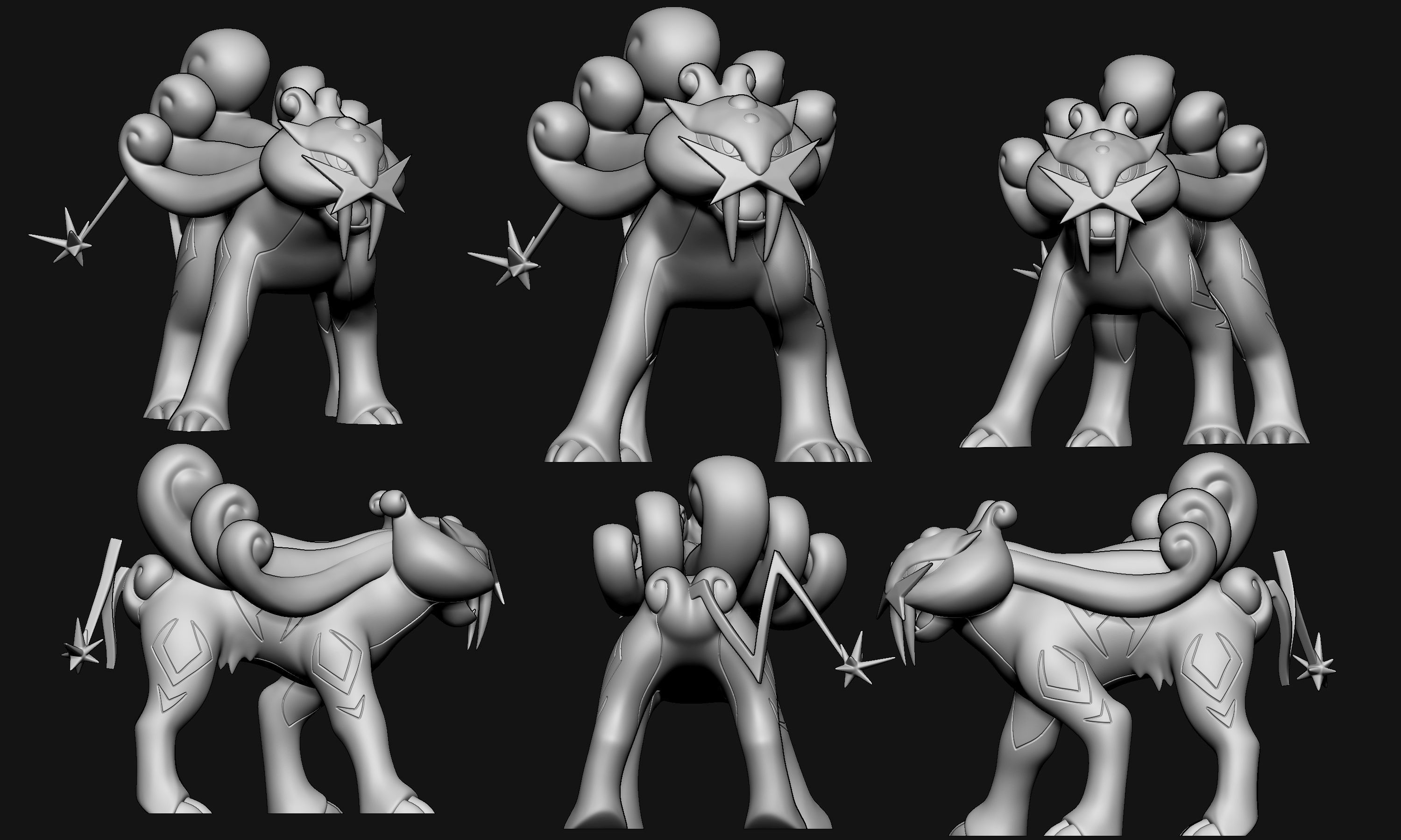 Pokemon - Raikou with 2 poses 3D print model_8