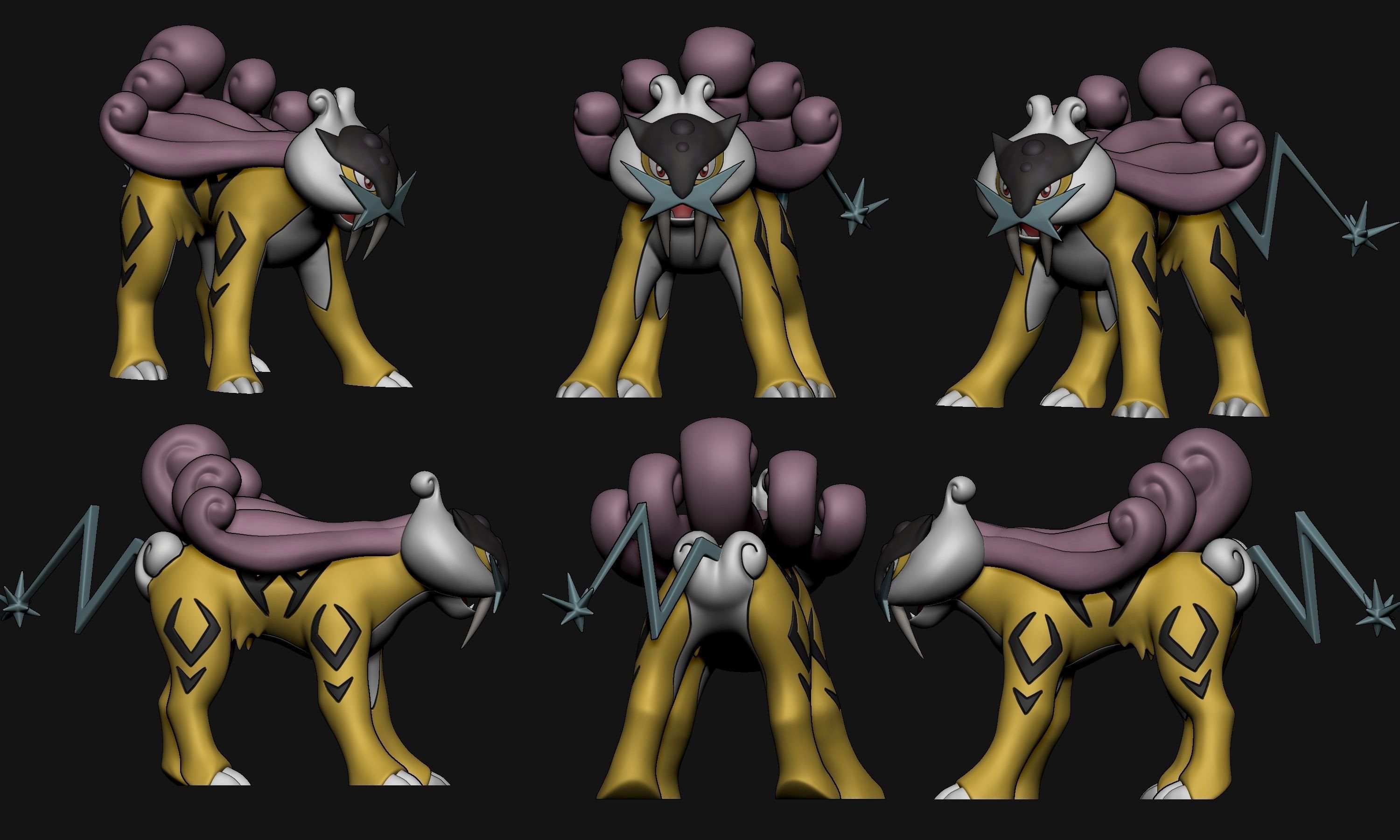 Pokemon - Raikou with 2 poses 3D print model_2