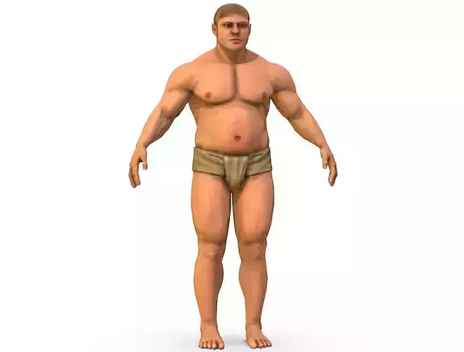 Low Poly model Base Man Character Body