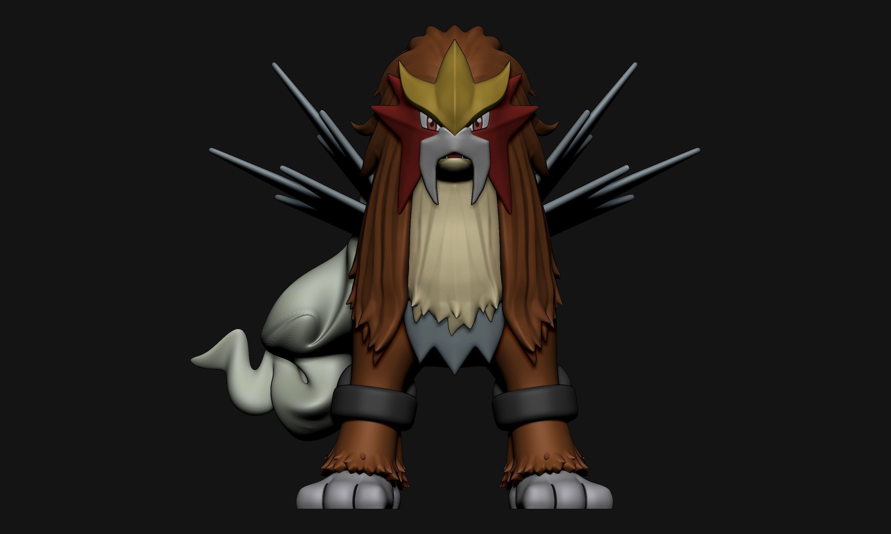 Pokemon - Entei with 2 poses 3D print model_5