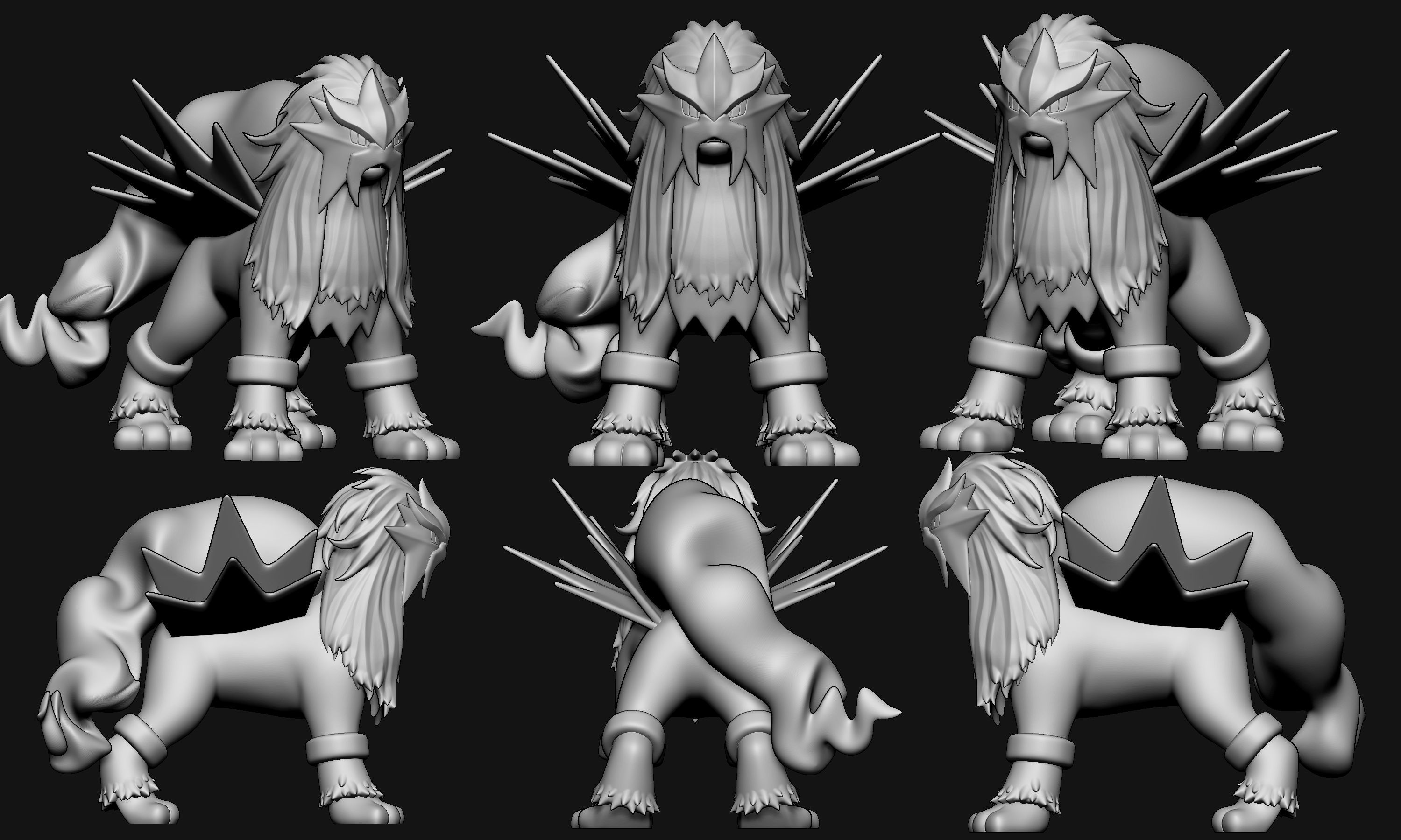 Pokemon - Entei with 2 poses 3D print model_8