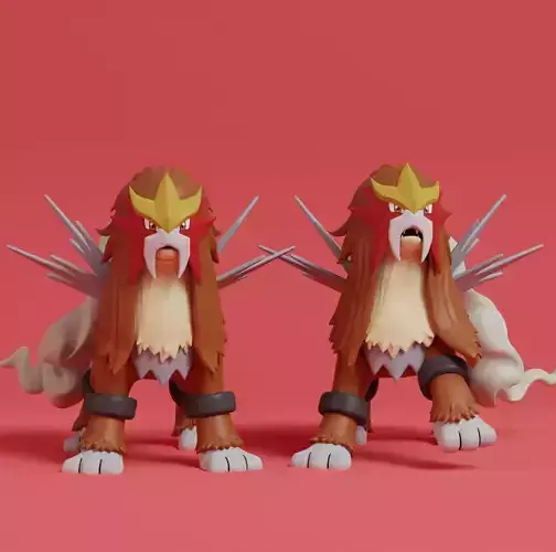 Pokemon - Entei with 2 poses 3D print model