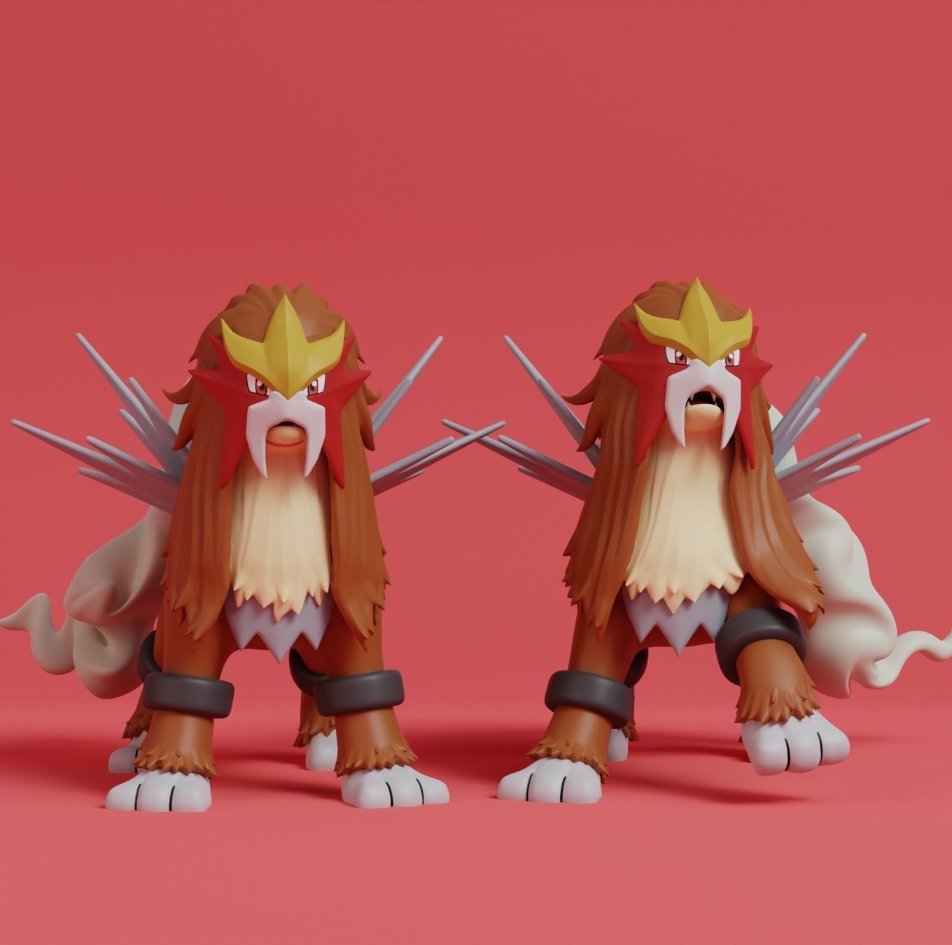 Pokemon - Entei Raikou and Suicune  with 2 poses 3D print model_1