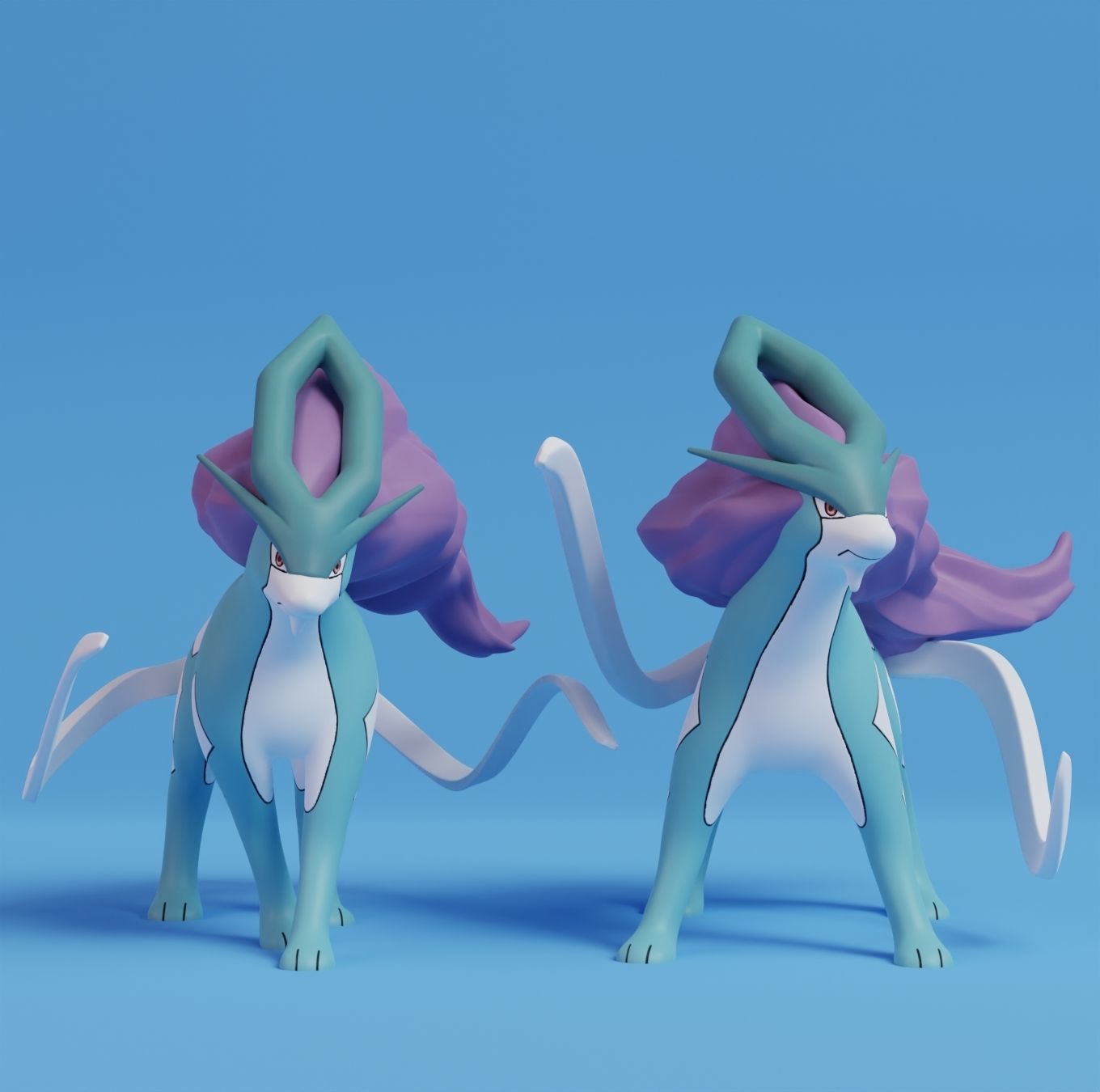 Pokemon - Entei Raikou and Suicune  with 2 poses 3D print model_11