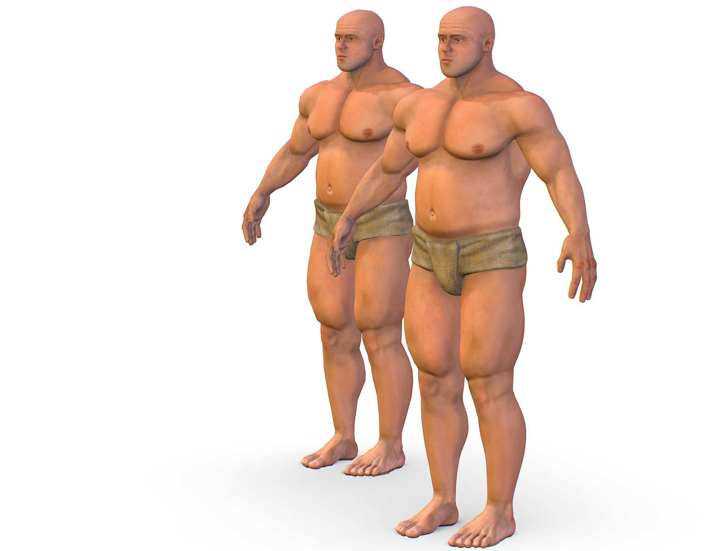 Hi Poly model Base Man Character Body Low-poly 3D model_2