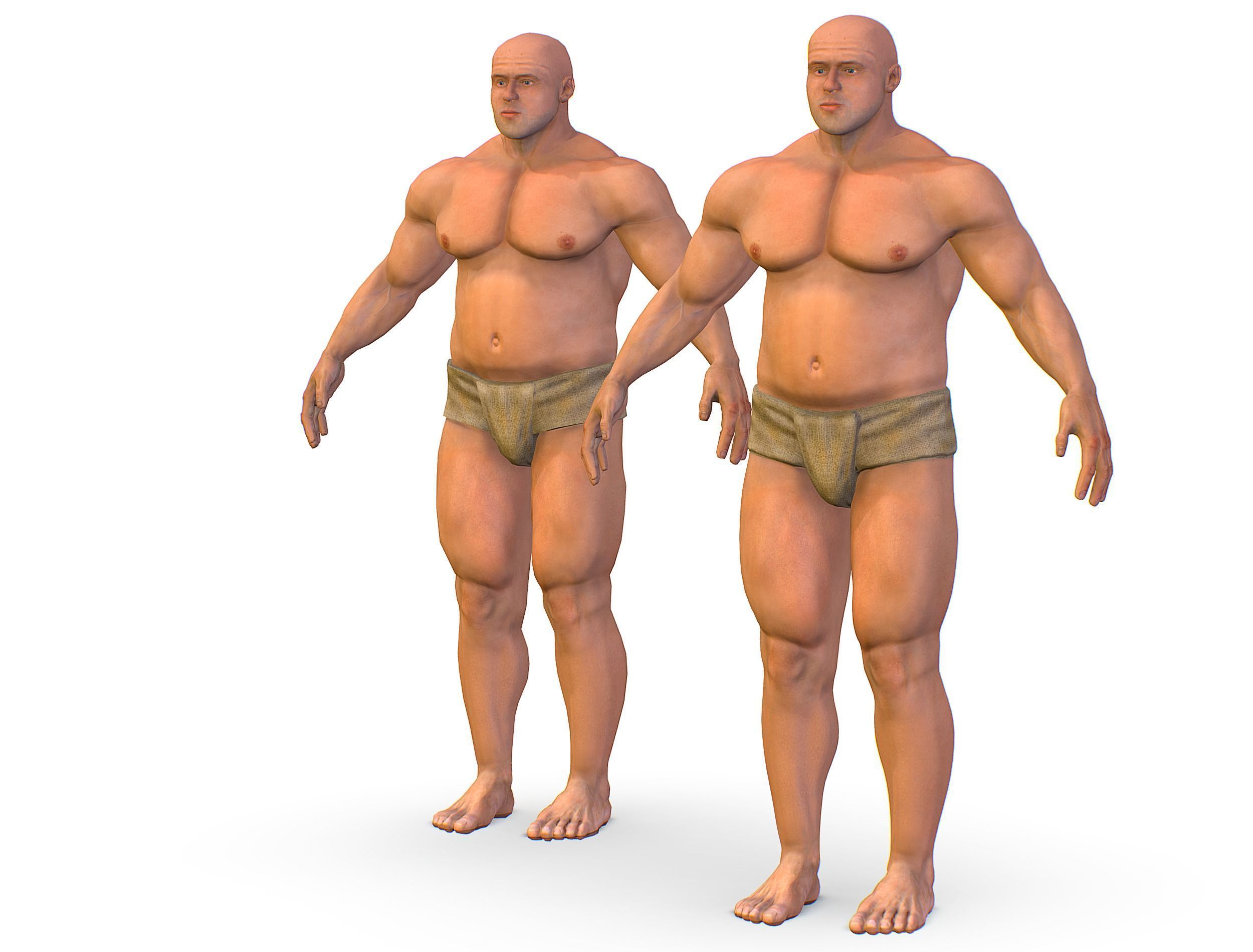 Hi Poly model Base Man Character Body Low-poly 3D model_1