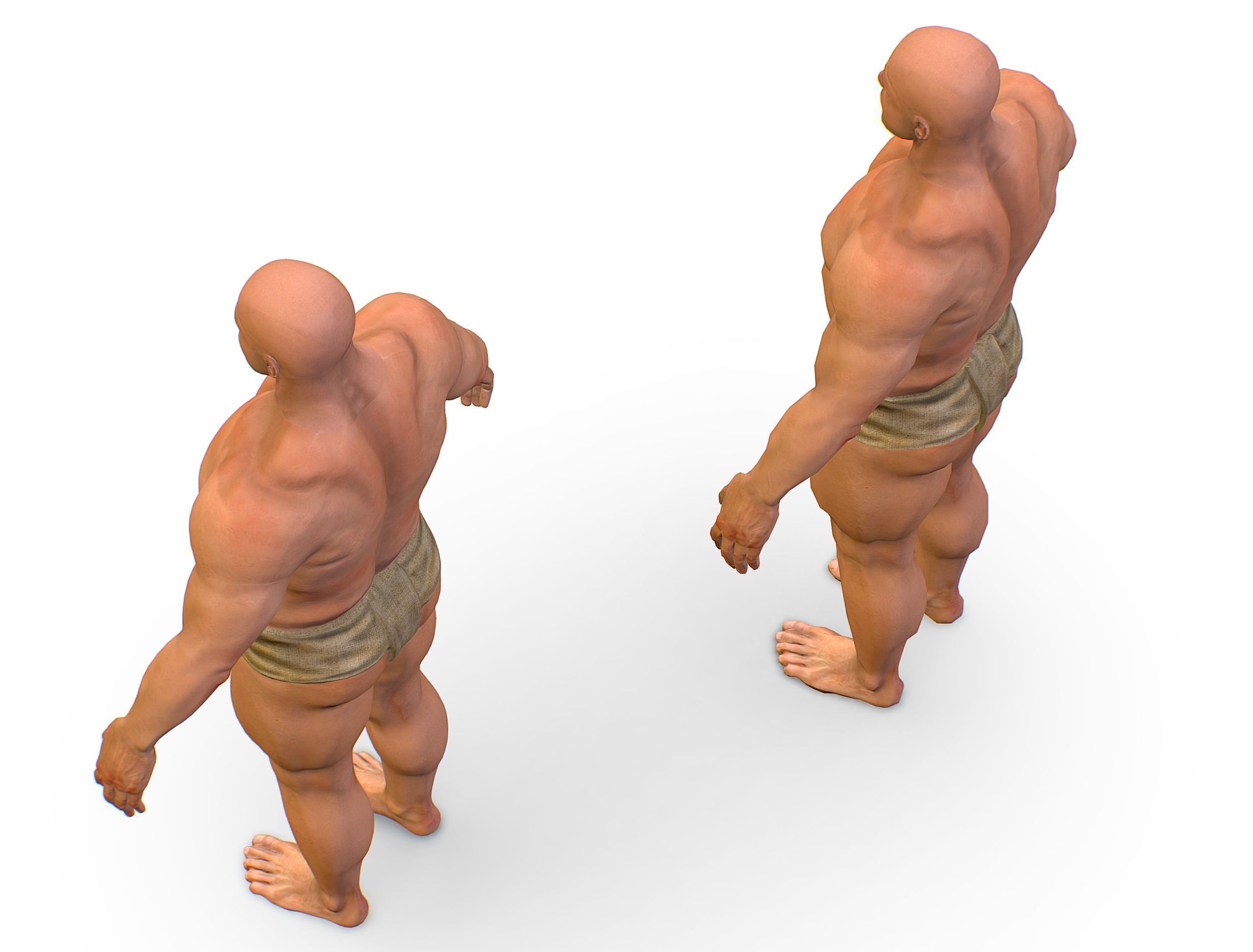 Hi Poly model Base Man Character Body Low-poly 3D model_20